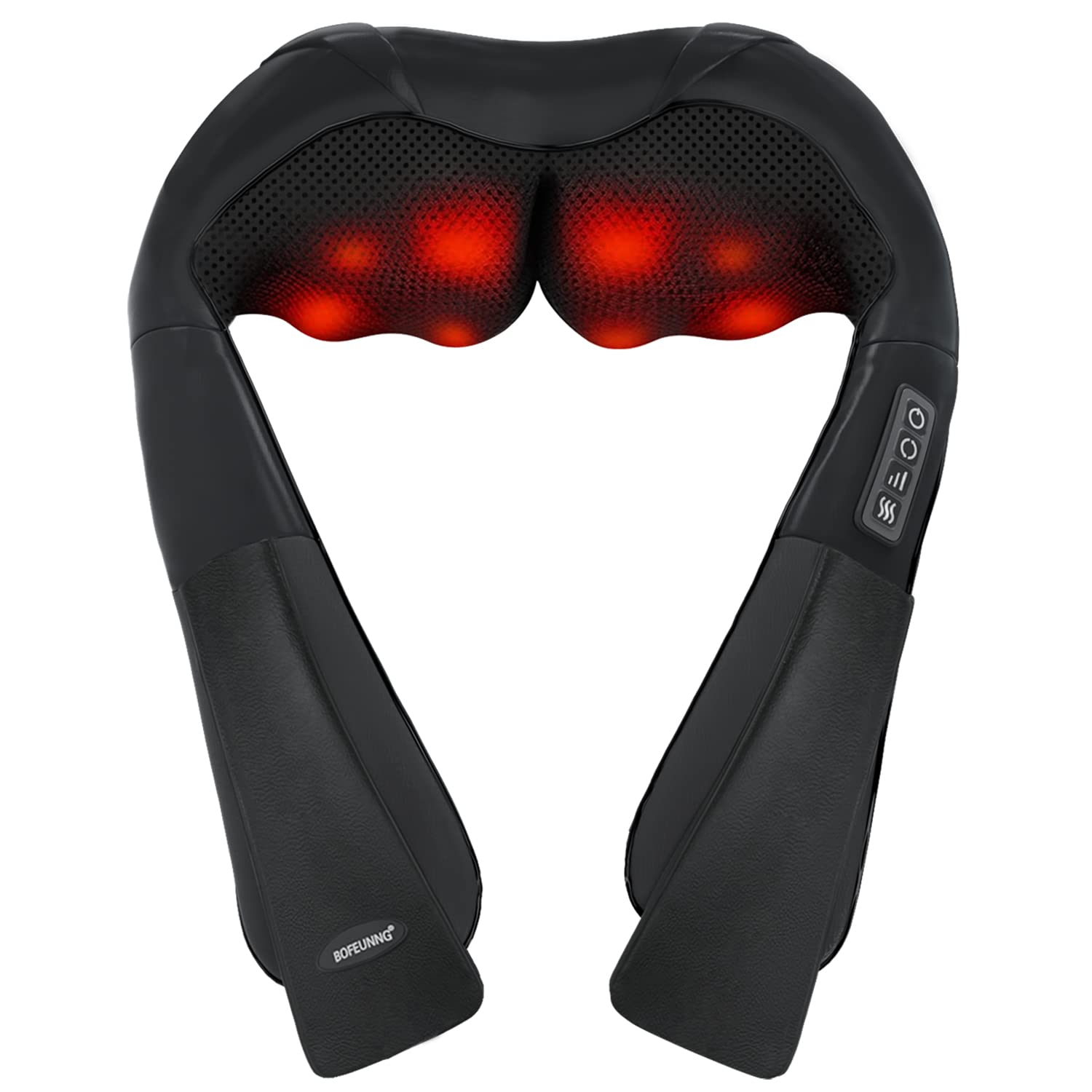 Neck and Back Massager by BOFEUNNG  Shiatsu Shoulder Massage with Heat 3D  Deep Kneading Electric