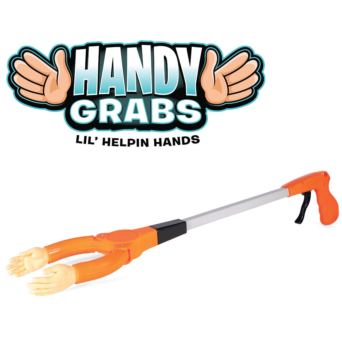 Handy Grabs Reacher Grabber Tool, 20 Inch - Funny Hands That Rotate & Grab  Items Big 