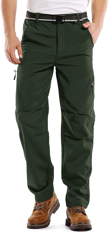 Men's Windproof, Waterproof, Breathable, Fleece Lined Outdoor Hiking Pants,  Autumn/winter
