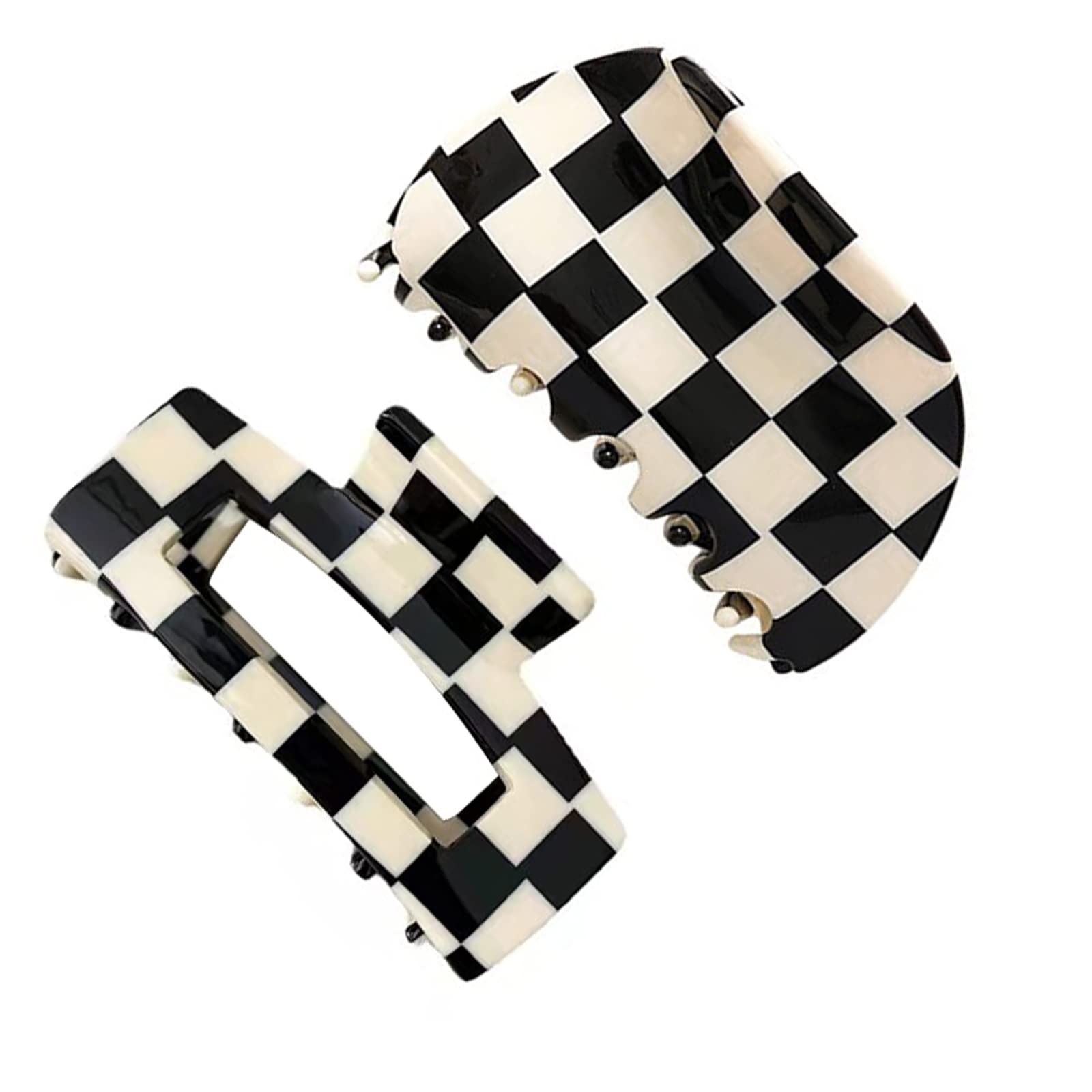 French Hair Pin in Tortoise Checker