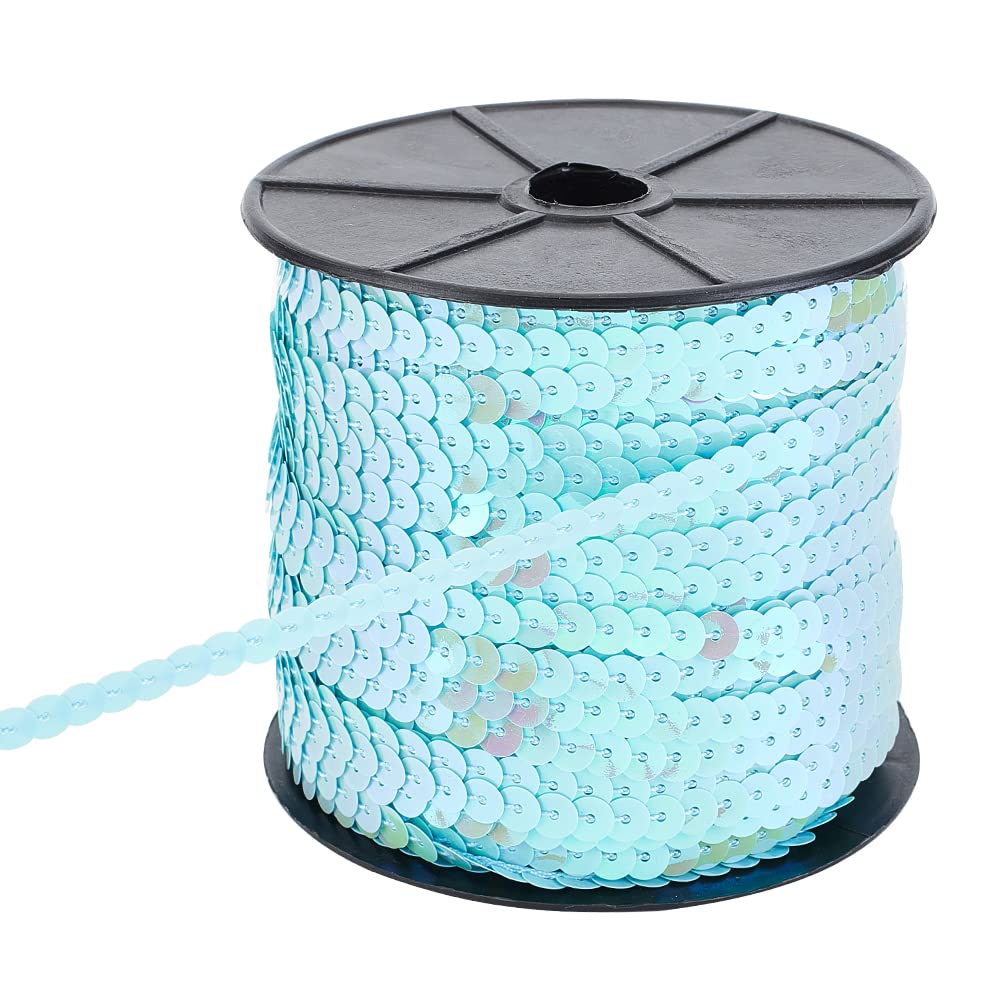 Sequin Trim 6mm Light Blue Metallic