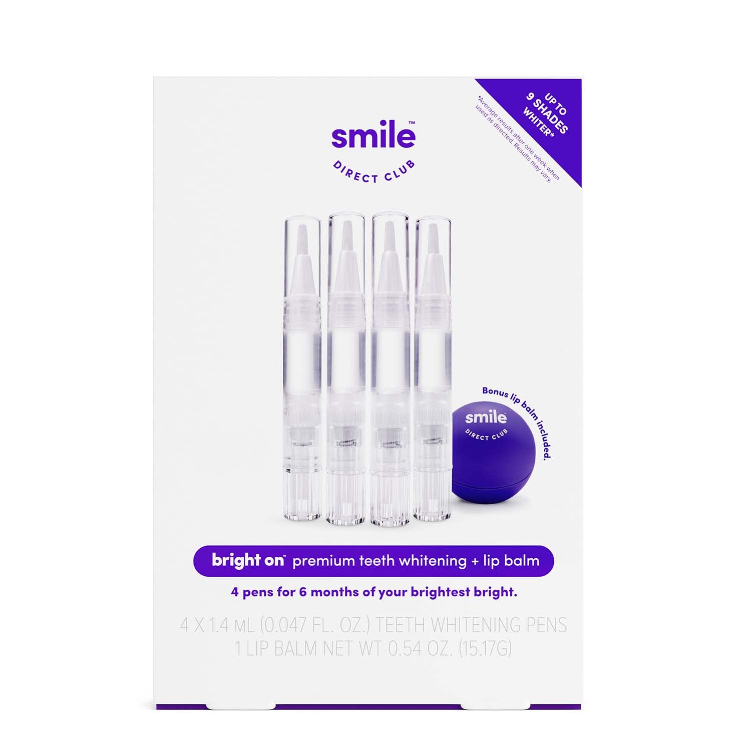 Smiledirectclub Teeth Whitening Kit With Lip Balm 4 Pack 14ml Gel Pens Professional 