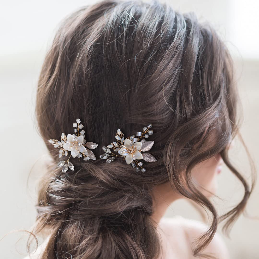 SWEETV Wedding Hair Pins for Brides Hair Accessories for Wedding