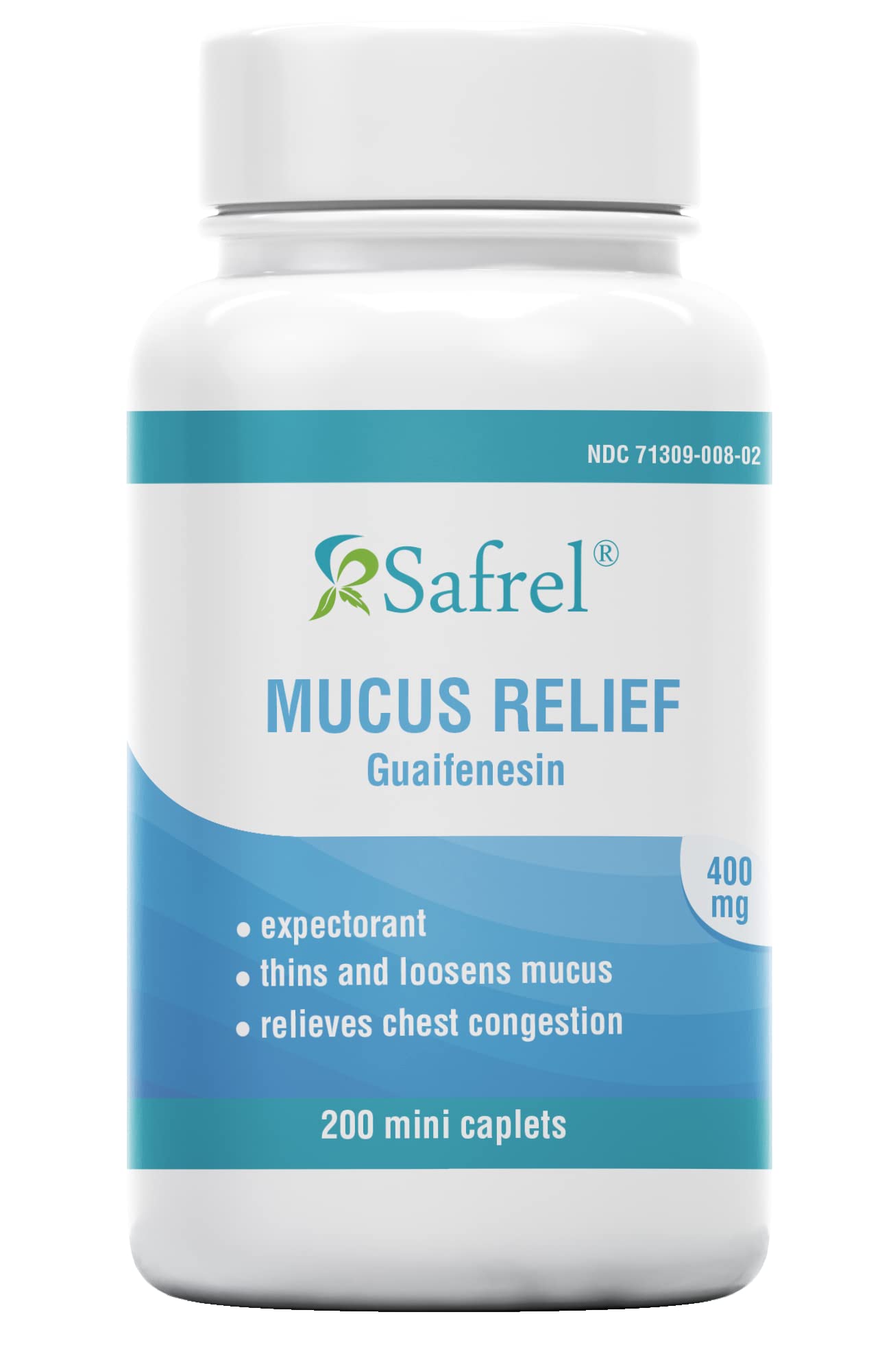 Safrel Mucus Relief Medicine Guaifenesin 400 mg 200 Mini Caplets