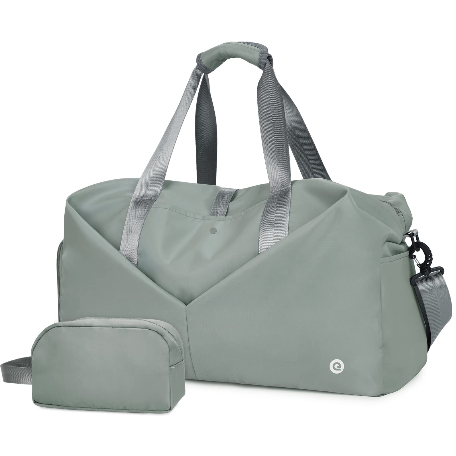 Ceneda 20 Gym Duffel Bag with Wet Pocket Shoes Compartment Portable  Overnight Weekender Bag Travel bag Yoga Bag for Women (Grey)
