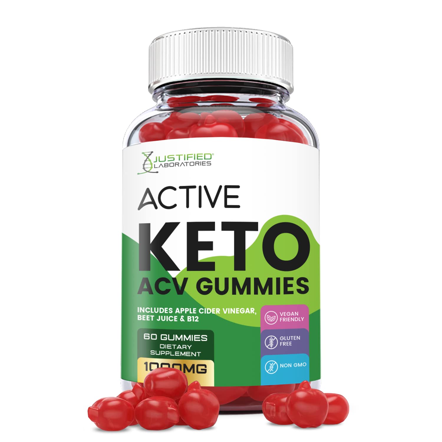 Justified Laboratories Active Keto ACV Gummies 1000MG with Pomegranate ...