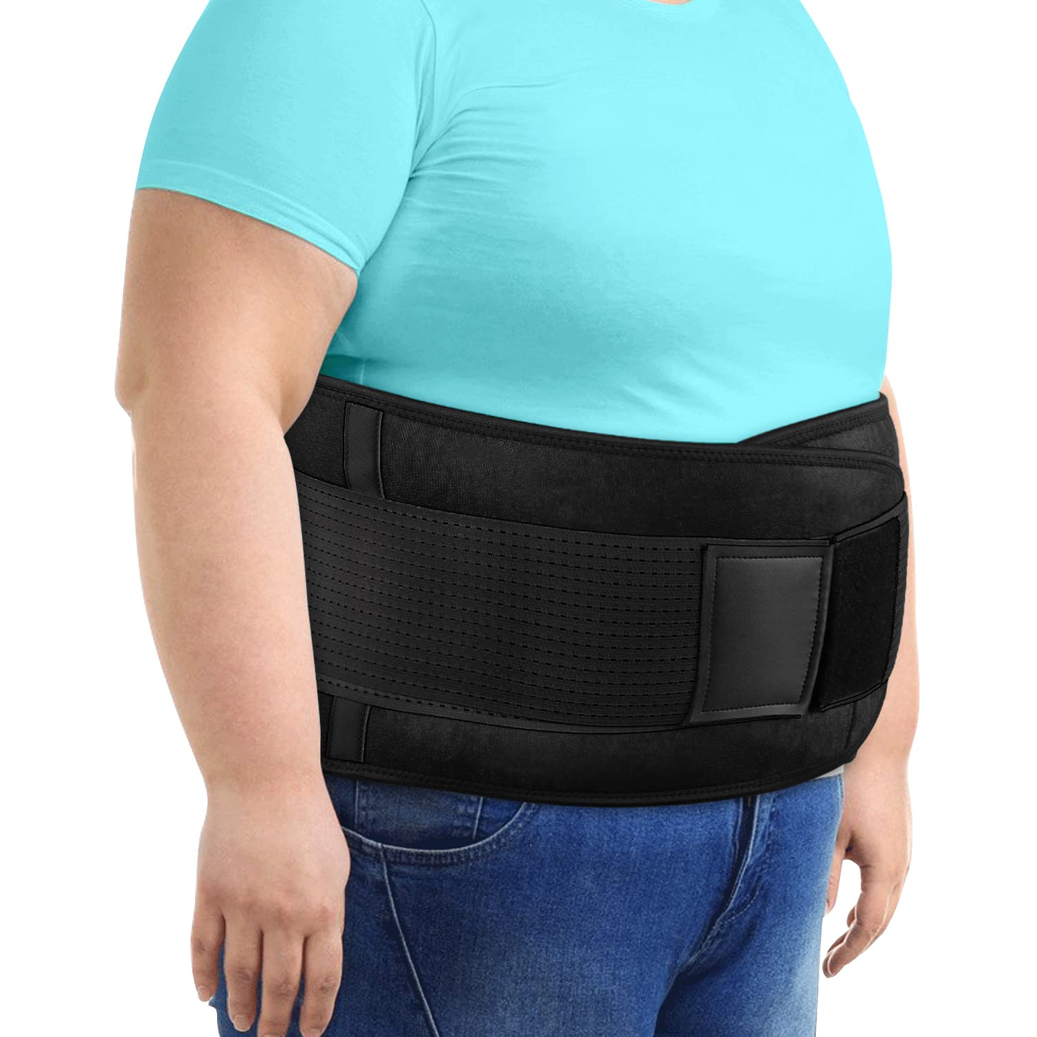  S-5XL Plus Size Back Brace Lumbar Support Belt Men Spine  Decompression Girdle Posture Correction Lower Back Pain Relief Tummy Tuck  Sports Fitness Waist Trainer (Color : Black, Size : Medium) 