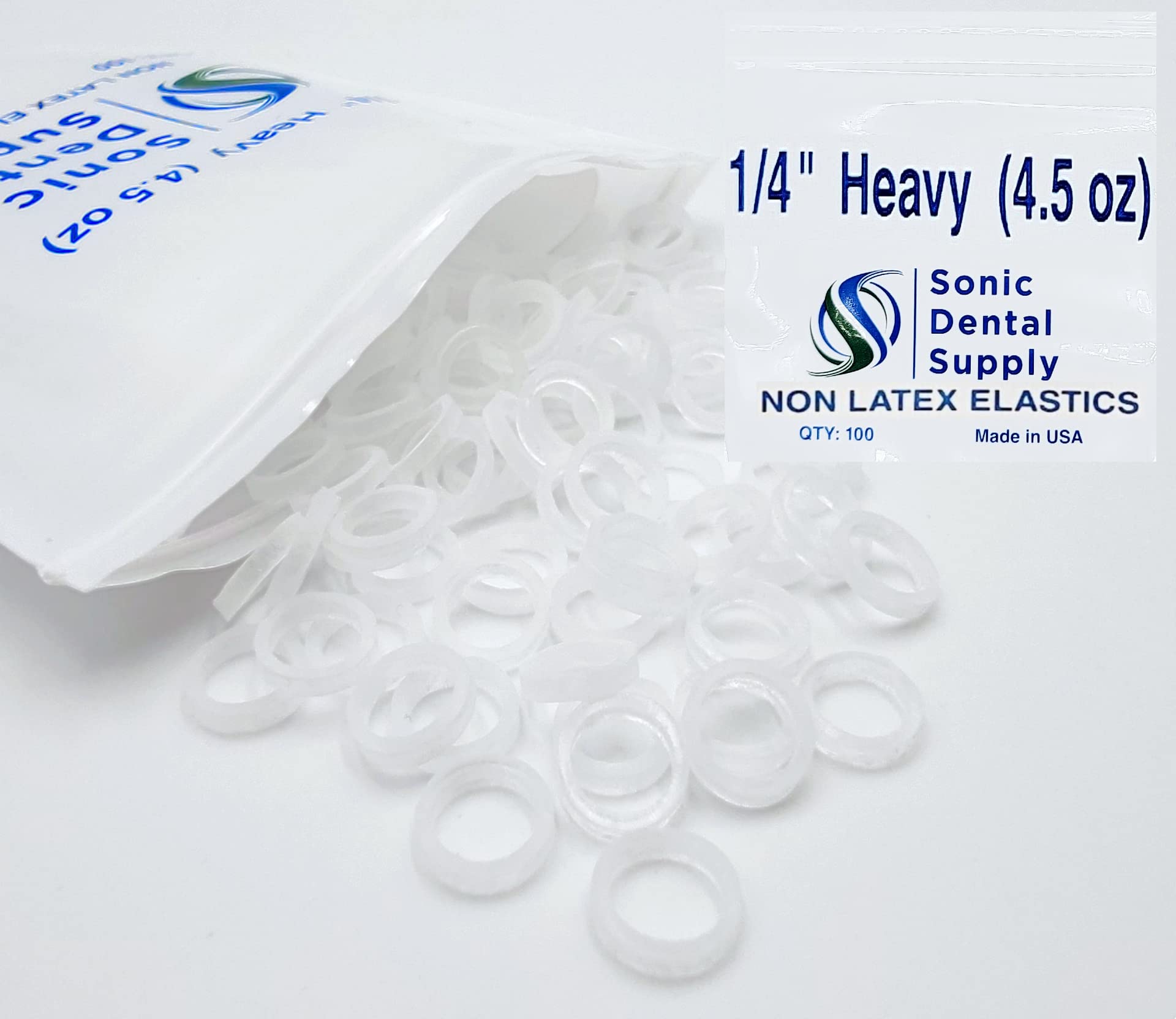 Sonic Dental - Clear Non Latex 1/4 Heavy 4.5 oz - Orthodontic