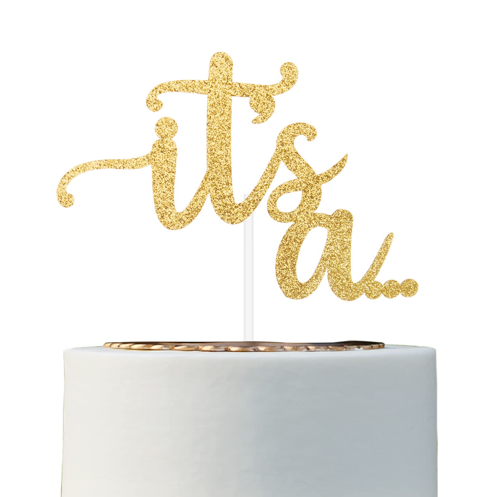 Glitter Double Sided Gold Gender Reveal Cake Topper, It\'s a Cake ...