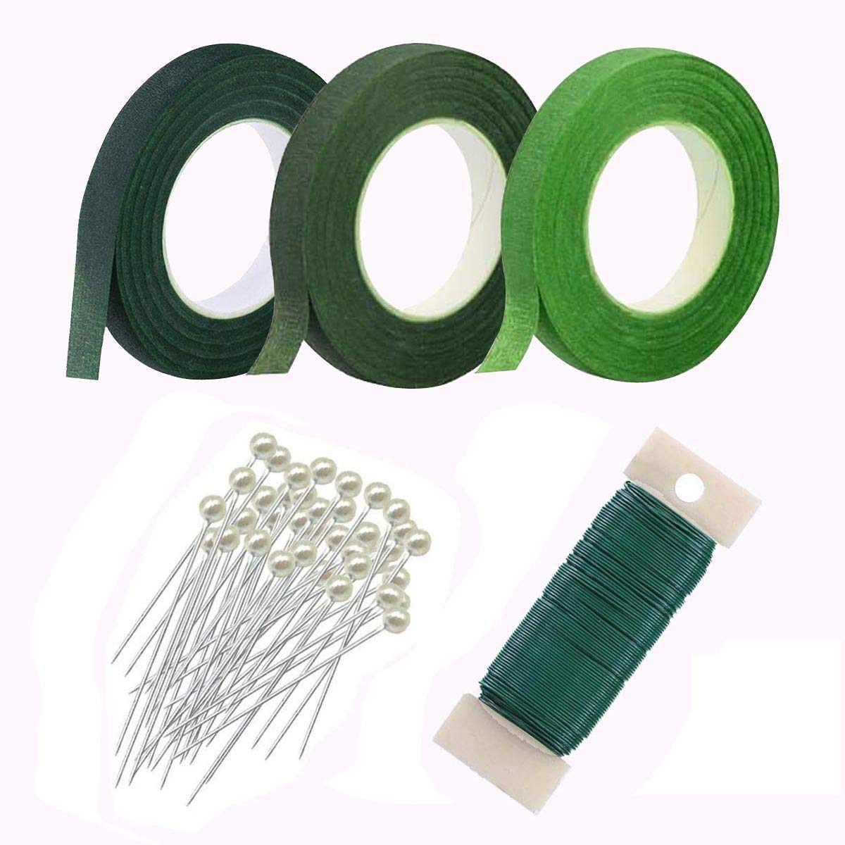 Floral Paddle Wire - 26 Gauge Roll - Green