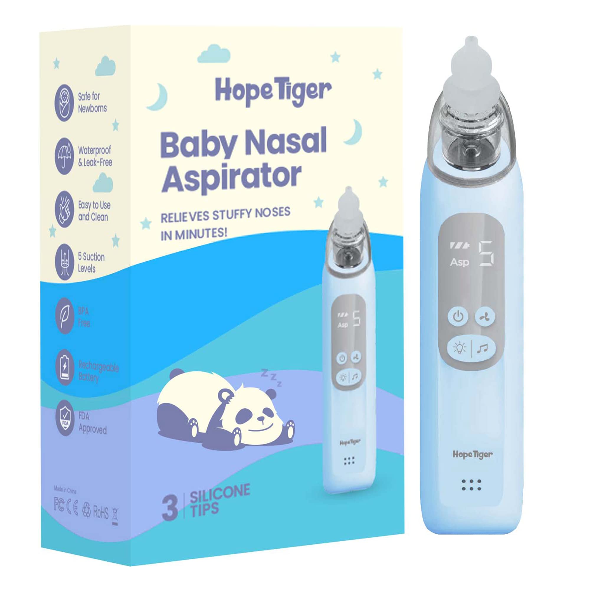 Baby Nasal Aspirator, Ravifun Electric Nose Cleaner Booger Remover for  Newborns and Toddlers, Rechargeable Automatic Mucus Suctioner for Infant  with 5