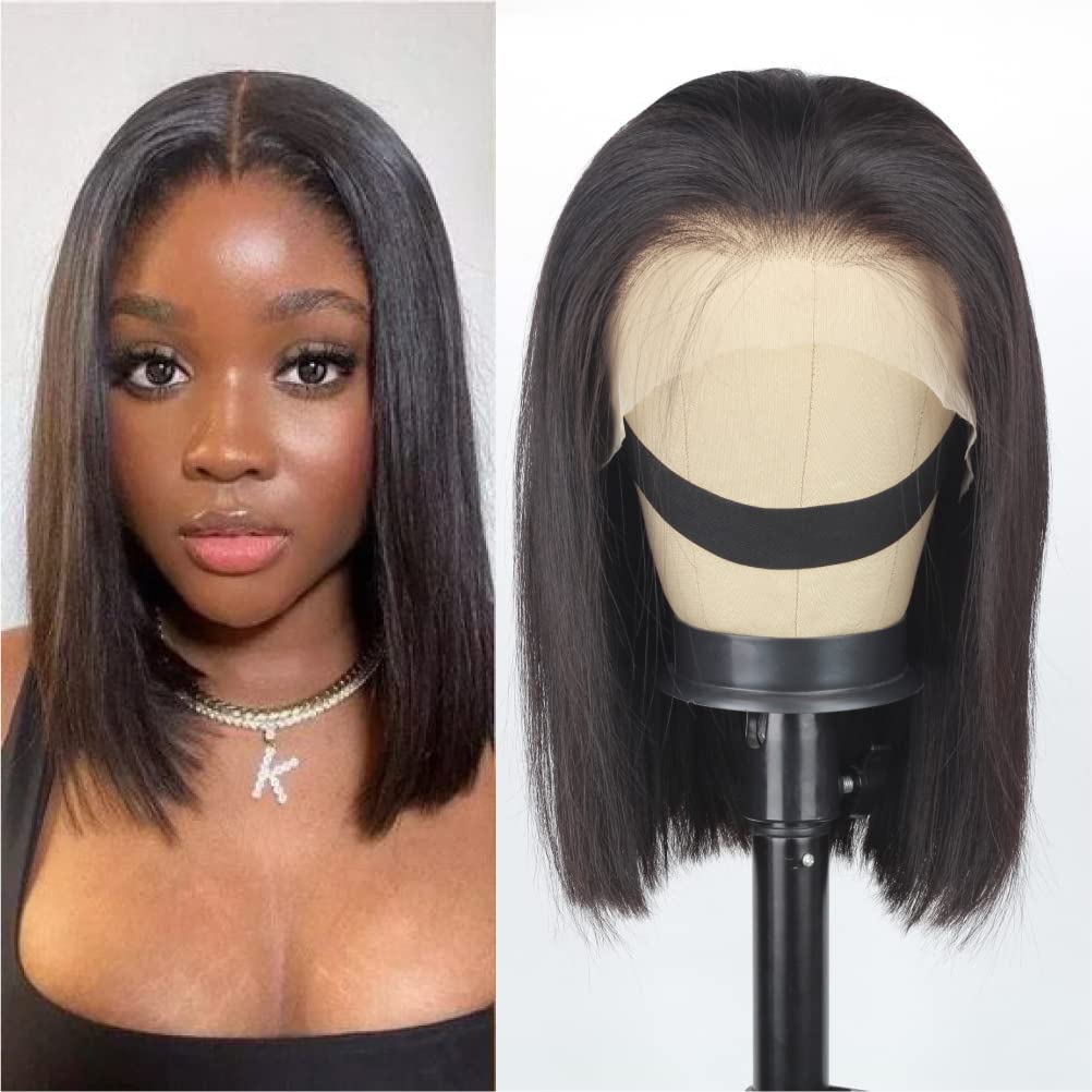 Bob Wig Human Hair 13x4 Frontal Lace Wig 150 Density Glueless