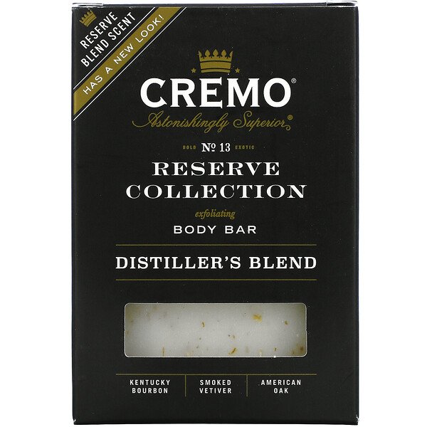 Cremo Exfoliating Body Bar, No. 08, Bourbon & Oak, 6 oz (170 g)