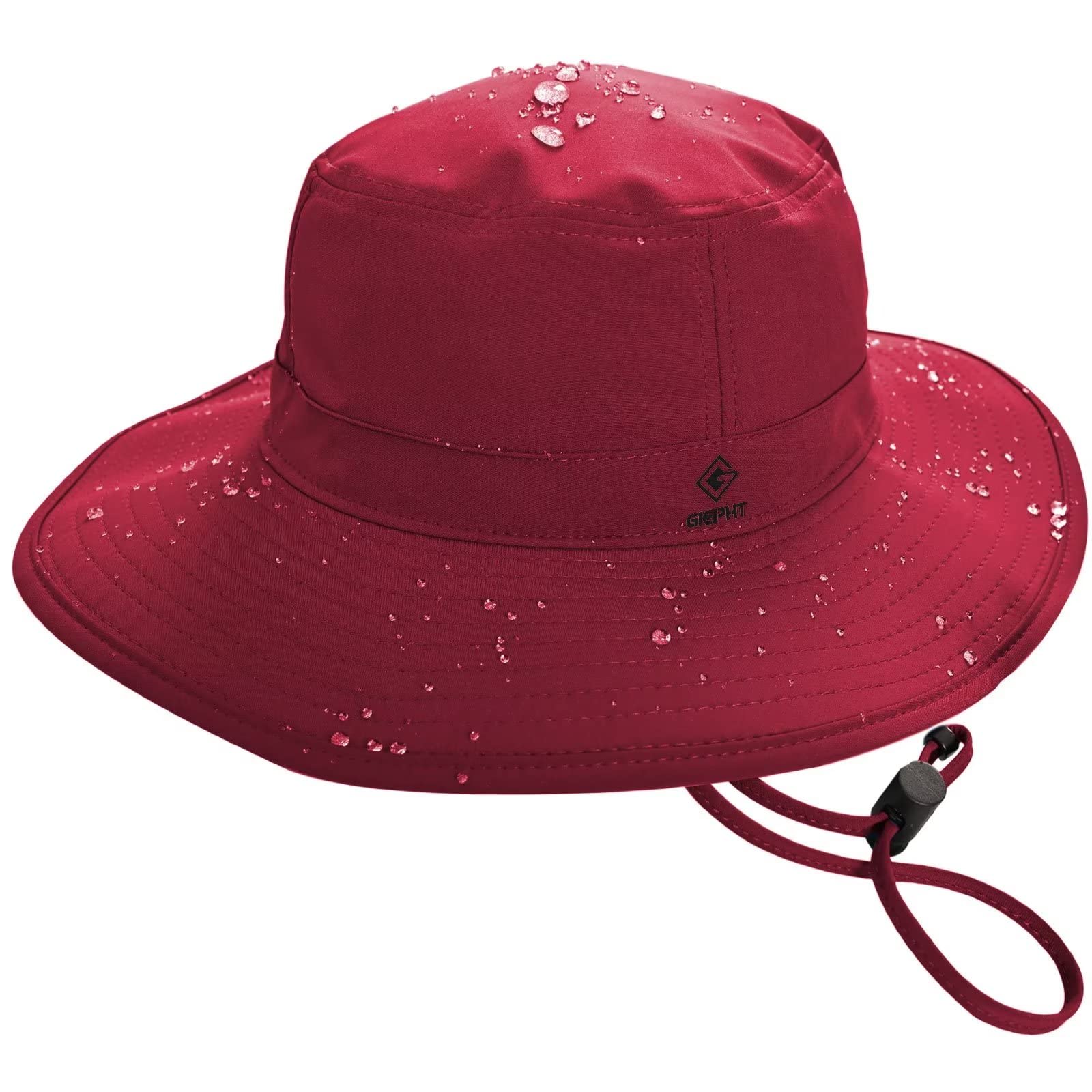 QingY Fishing Hat Sun UV Protection UPF 50+ Sun Hat Bucket Summer Men Women Large Wide Brim Bob Hiking Outdoor Hat with Chain Strap,Red Gray, adult