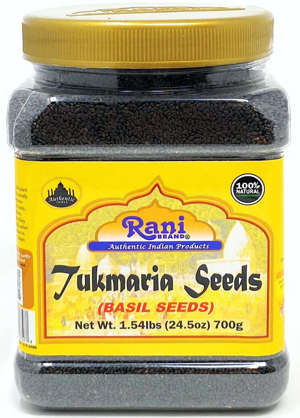 Rani Tukmaria Natural Holy Basil Seeds 1.54lbs 24.5oz 700g