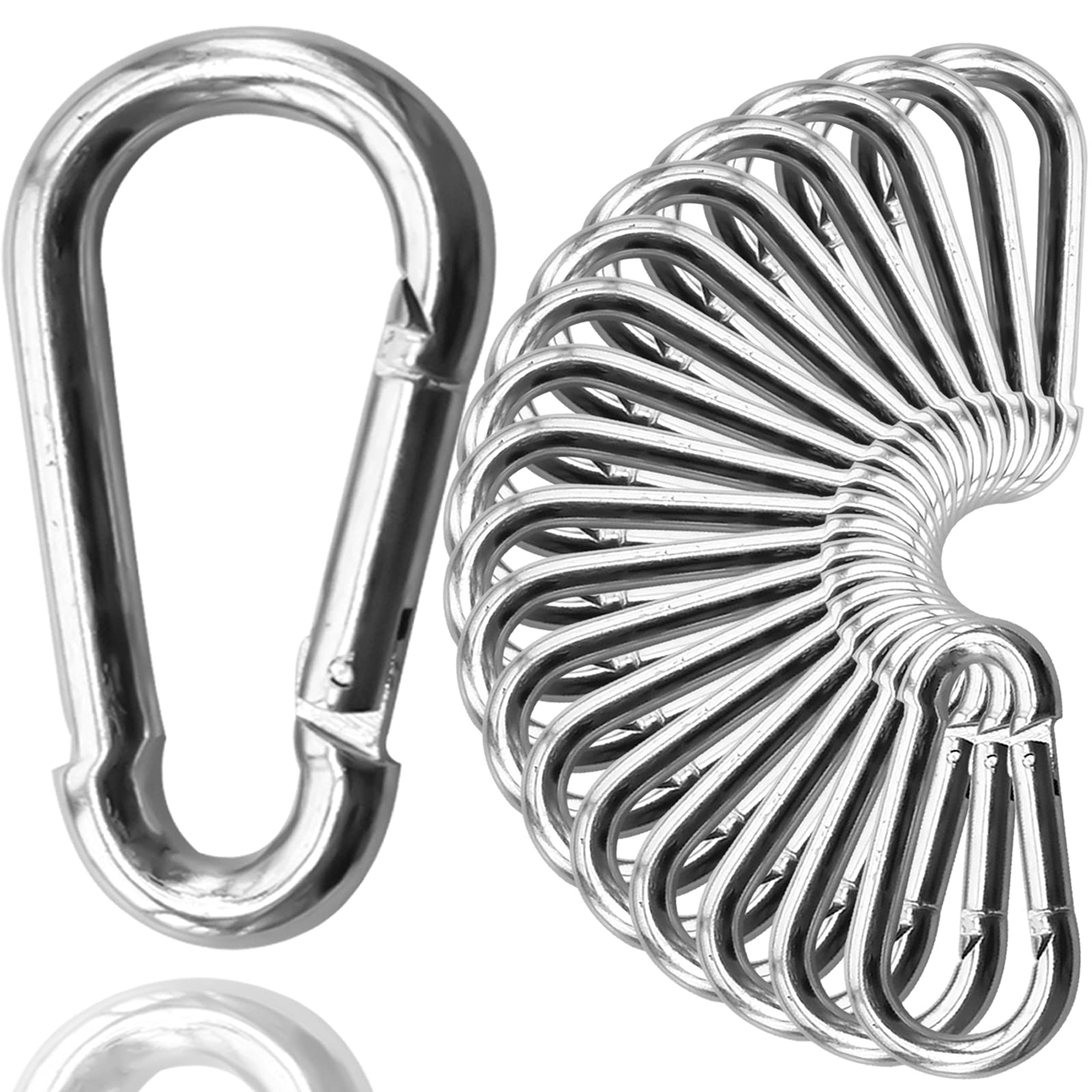 Stainless Steel Spring Clip Hook, Heavy Duty Carabiner Clips for