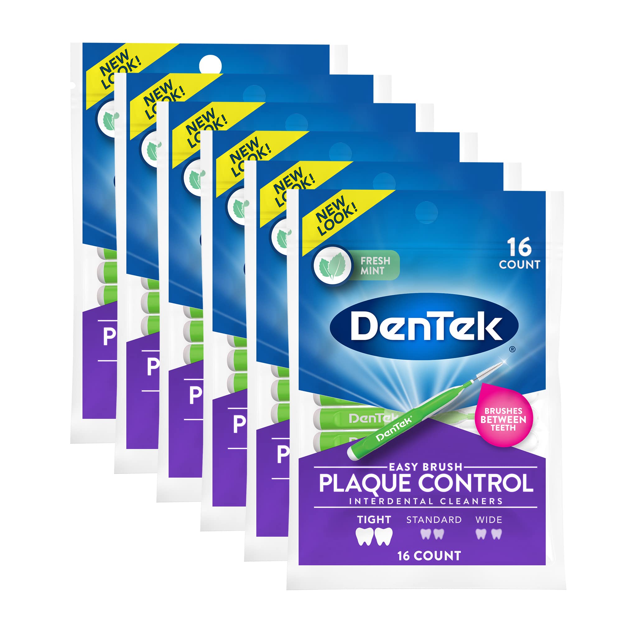 DenTek Slim Brush Interdental Cleaners, Brushes Between Teeth, Extra  Tight Teeth, Mint Flavor, 32 Count