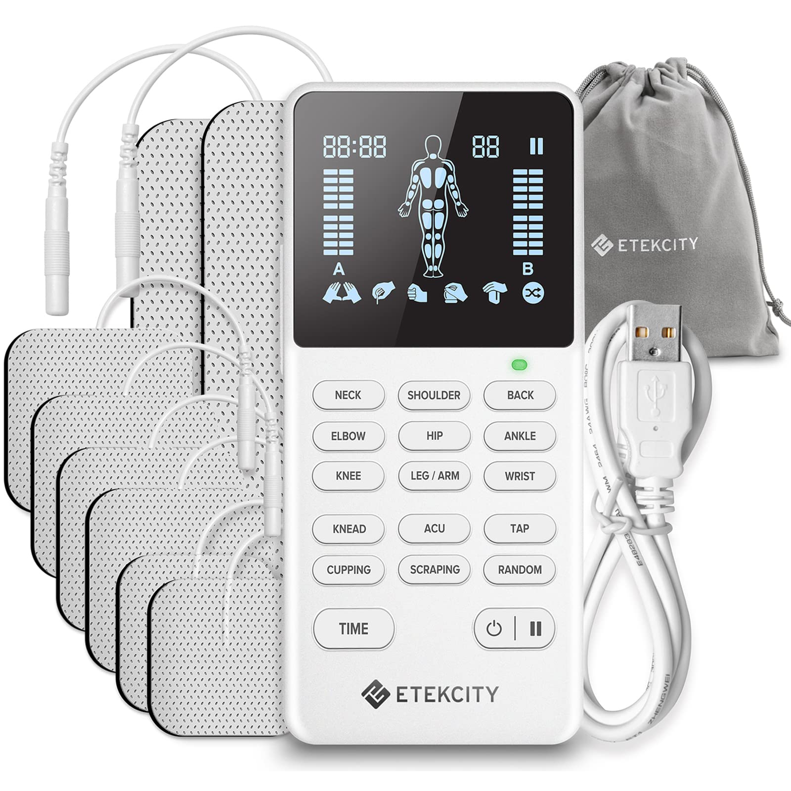 Best Portable Electro Massage Therapy Device TENS unit 6 Modes FDA CLEARED  He