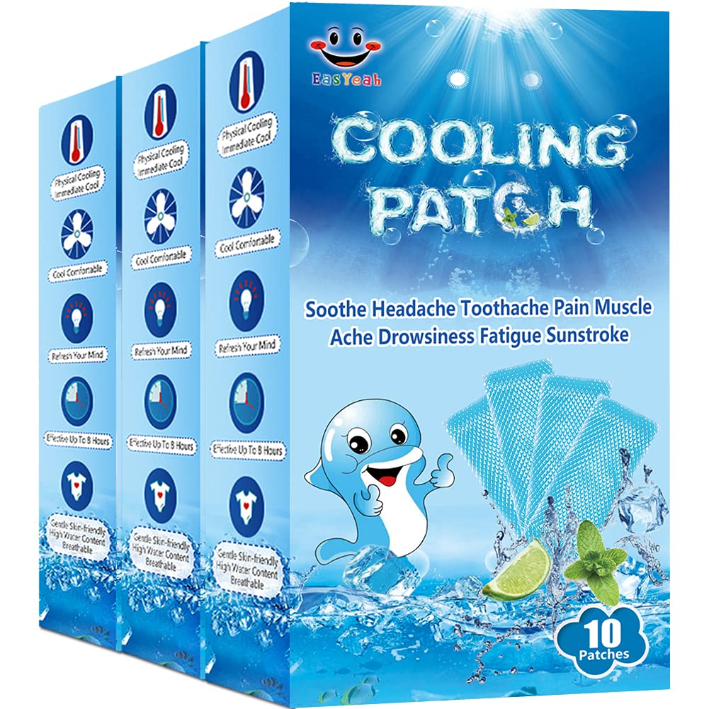 16 Sheets Baby Cool Pads for Kids Fever Discomfort & Pain Relief, Cooling  Relief Fever Reducer, Soothe Headache Pain, Pack of 16