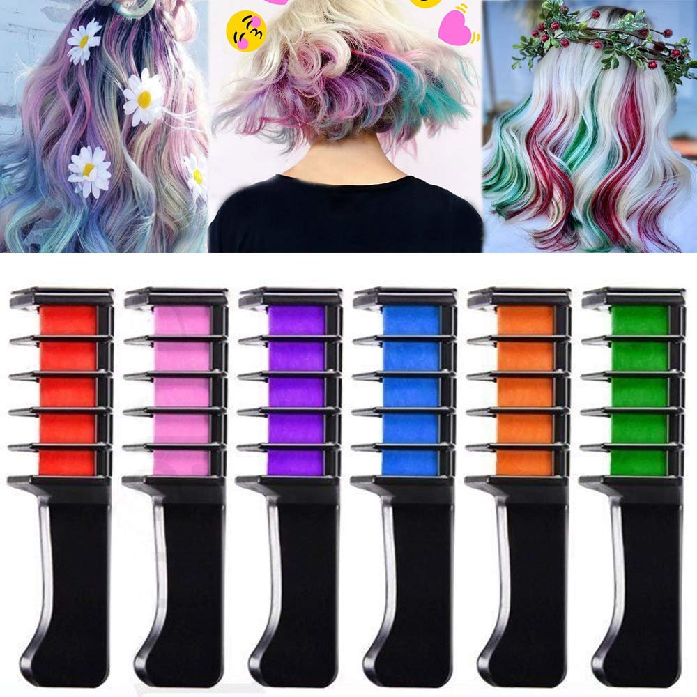 10 Color Hair Chalk for Girls Makeup Kit Comb Temporary Washable Hair Color  Dye for Kids Birthday Halloween Christmas Gifts - AliExpress