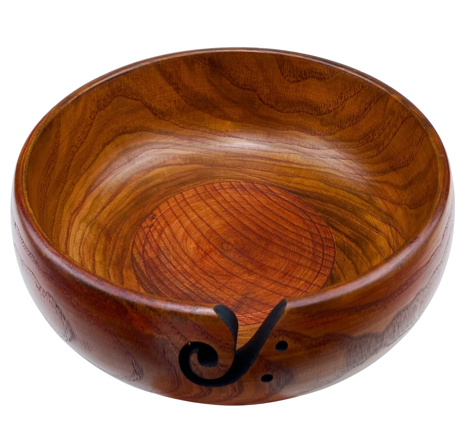 Large Yarn Bowl for Knitting, Wooden Yarn Storage Bowl, Handmade Rosewood  with Holes, Knitting Wool Stroage Bowl Mix Color