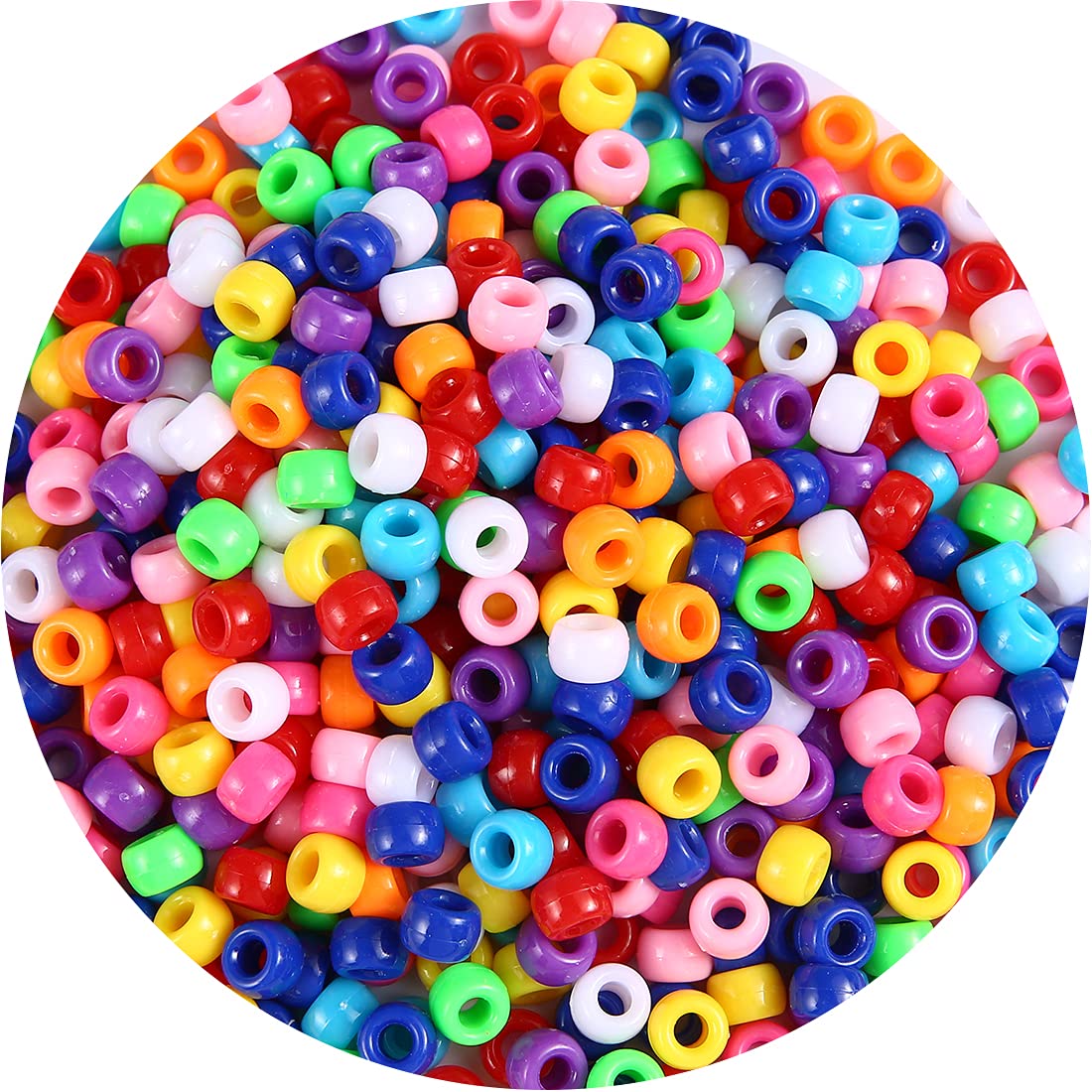 1000+ pcs Pony Beads, Multi-Colored Bracelet Beads, Beads for Hair Braids,  Beads for Crafts, Plastic Beads, Hair Beads for Braids (Medium Pack,  Classic) Medium Pack Classic