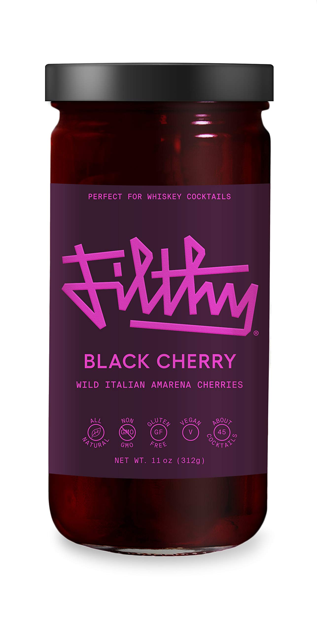 Filthy Black Amarena Cherries - Premium Cocktail Black Cherry