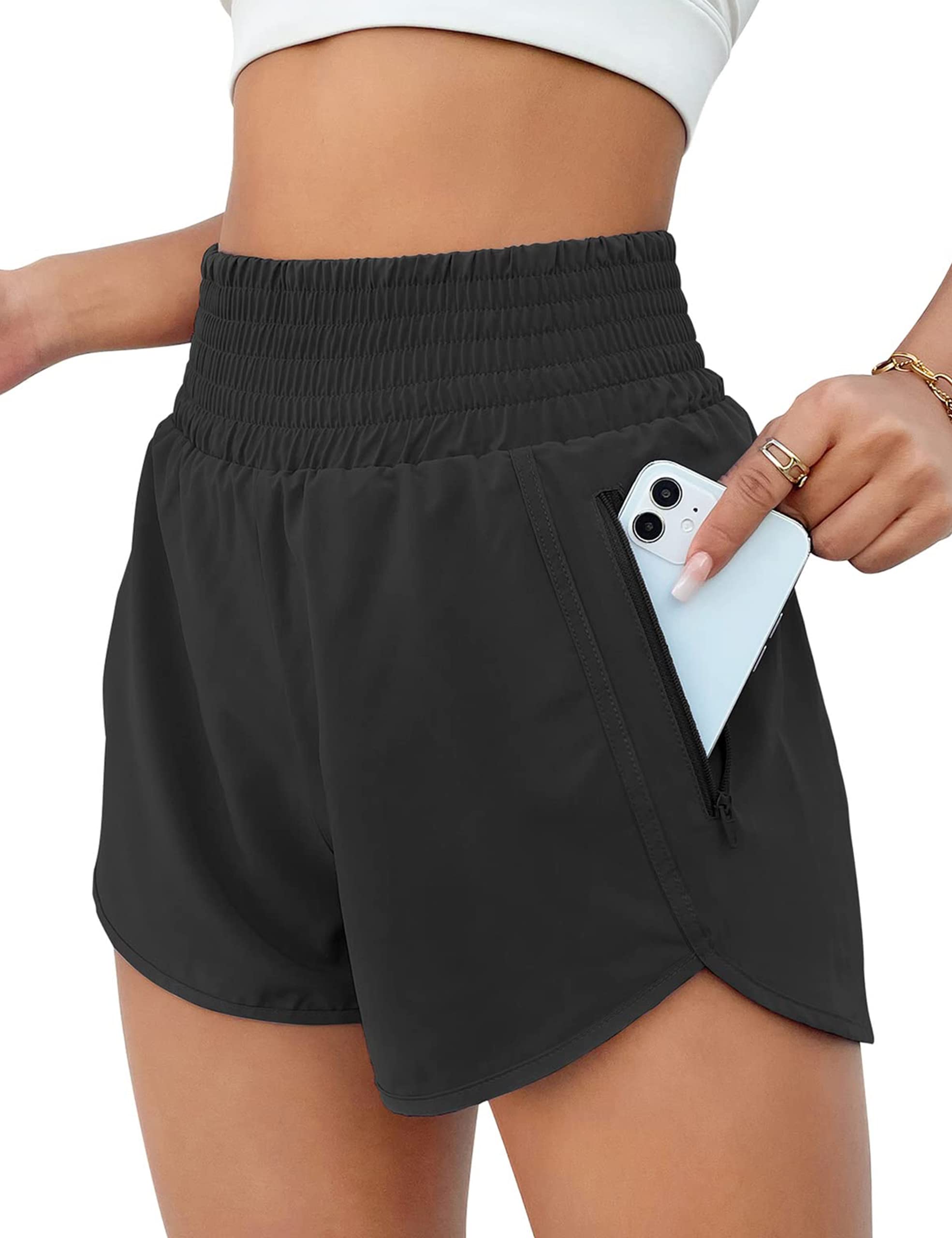 Women's Quick-Dry Workout Sports Running Yoga Athletic Shorts Built-in  Panties