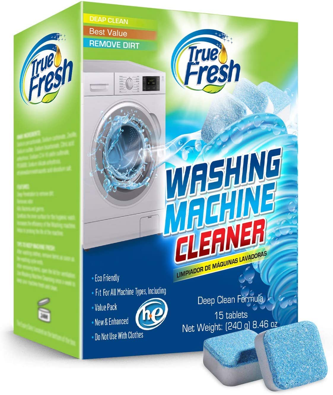 YOUGG Washing Machine Cleaner Tablets(6 Pack,Fresh Solid Washer Deep  Cleaning Tablet,For HE, Front Loader&Top Load Washers 6 Tables