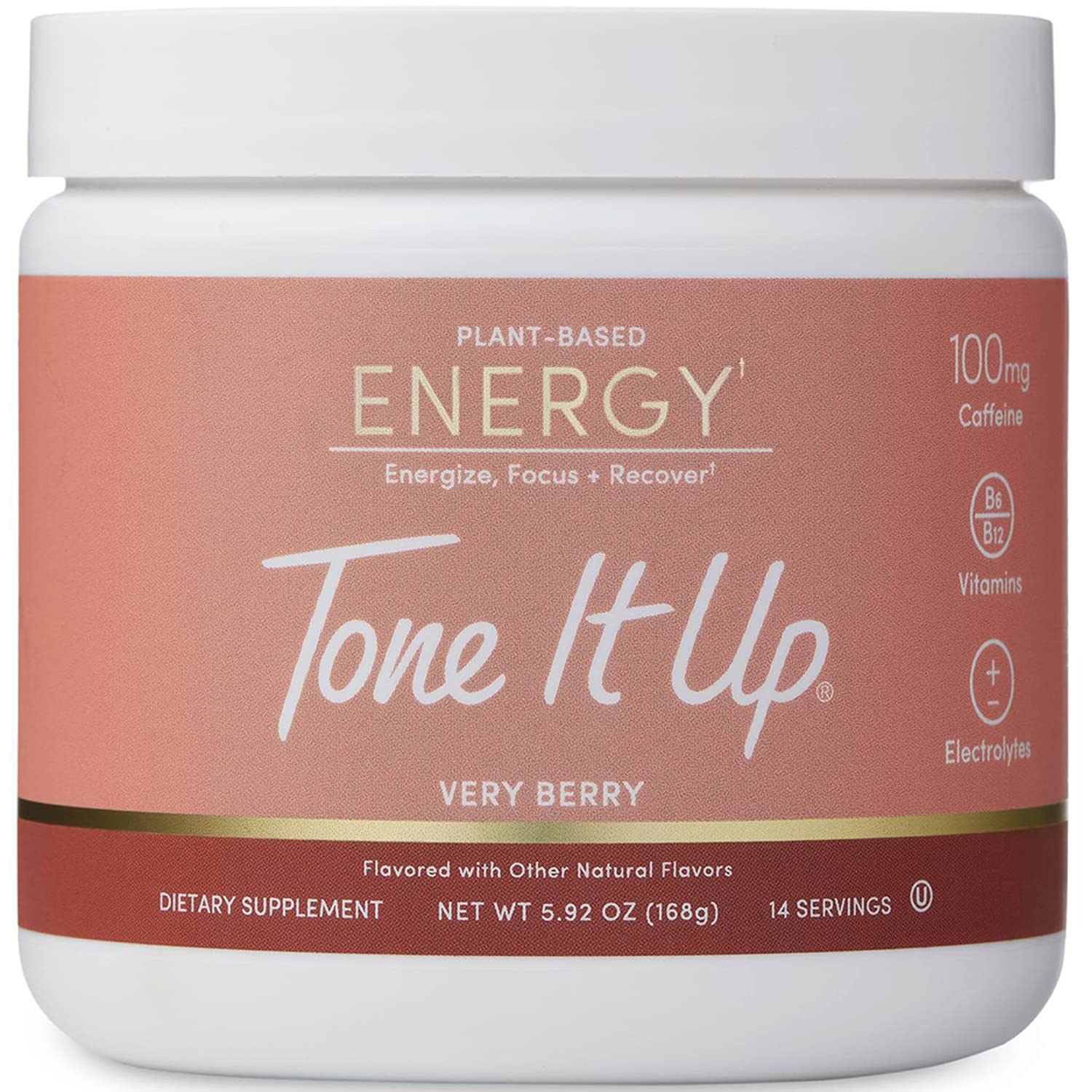 Tone It Up Energy Booster - Pre Workout Powder for Women - 14 Servings - Caffeine and Provides Energy and Focus - Non-Dairy Free, Non-GMO - Very Berry -