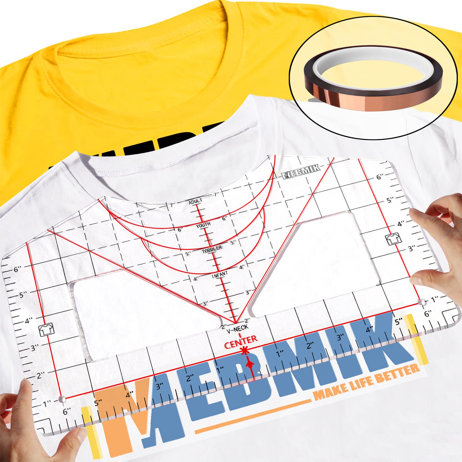 T-shirt Ruler Guide For Vinyl, Tshirt Rulers Alignment Tool