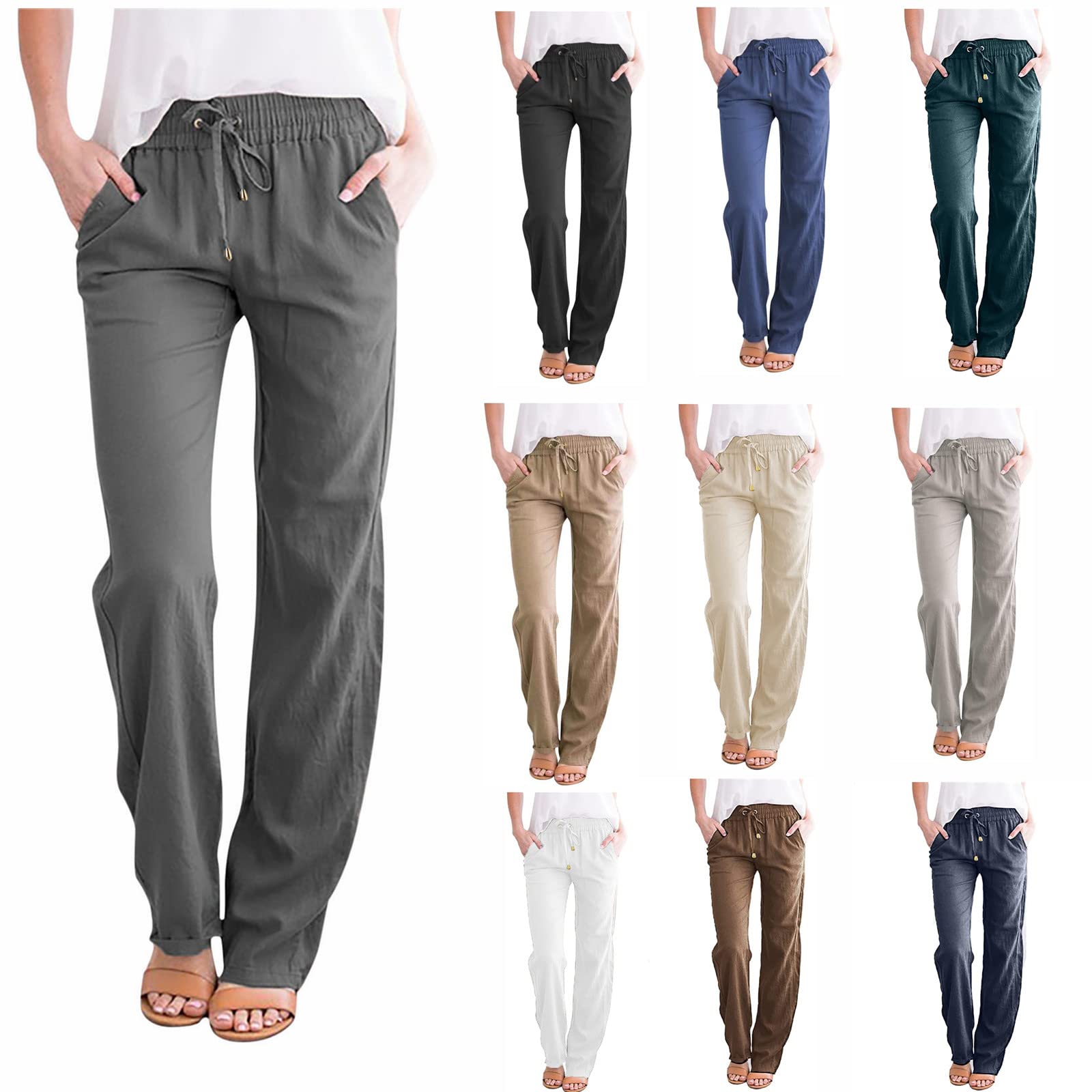 Womens Fall Fleece Cinch Bottom Sweatpants Comfy Y2K High Waisted Workout  Athletic Lounge Joggers Pants with Pockets