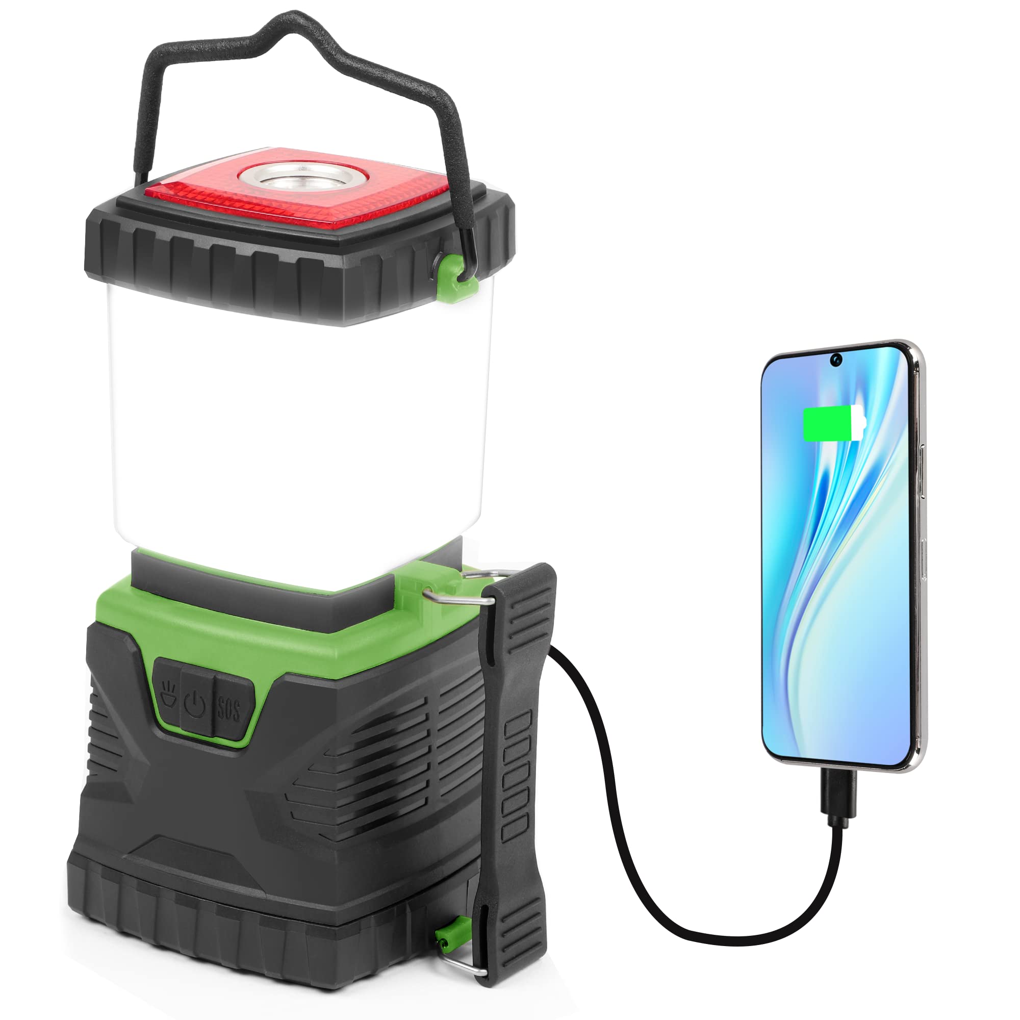 Camping Lantern Battery Powered LED Camping Light Water-Resistant Lantern, Green