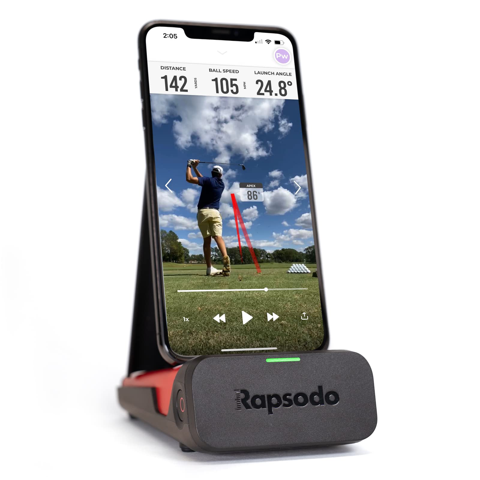 Rapsodo Mobile Launch Monitor for Golf Indoor and Outdoor Use with GPS  Satellite View and Professional Level Accuracy, iPhone & iPad Only 