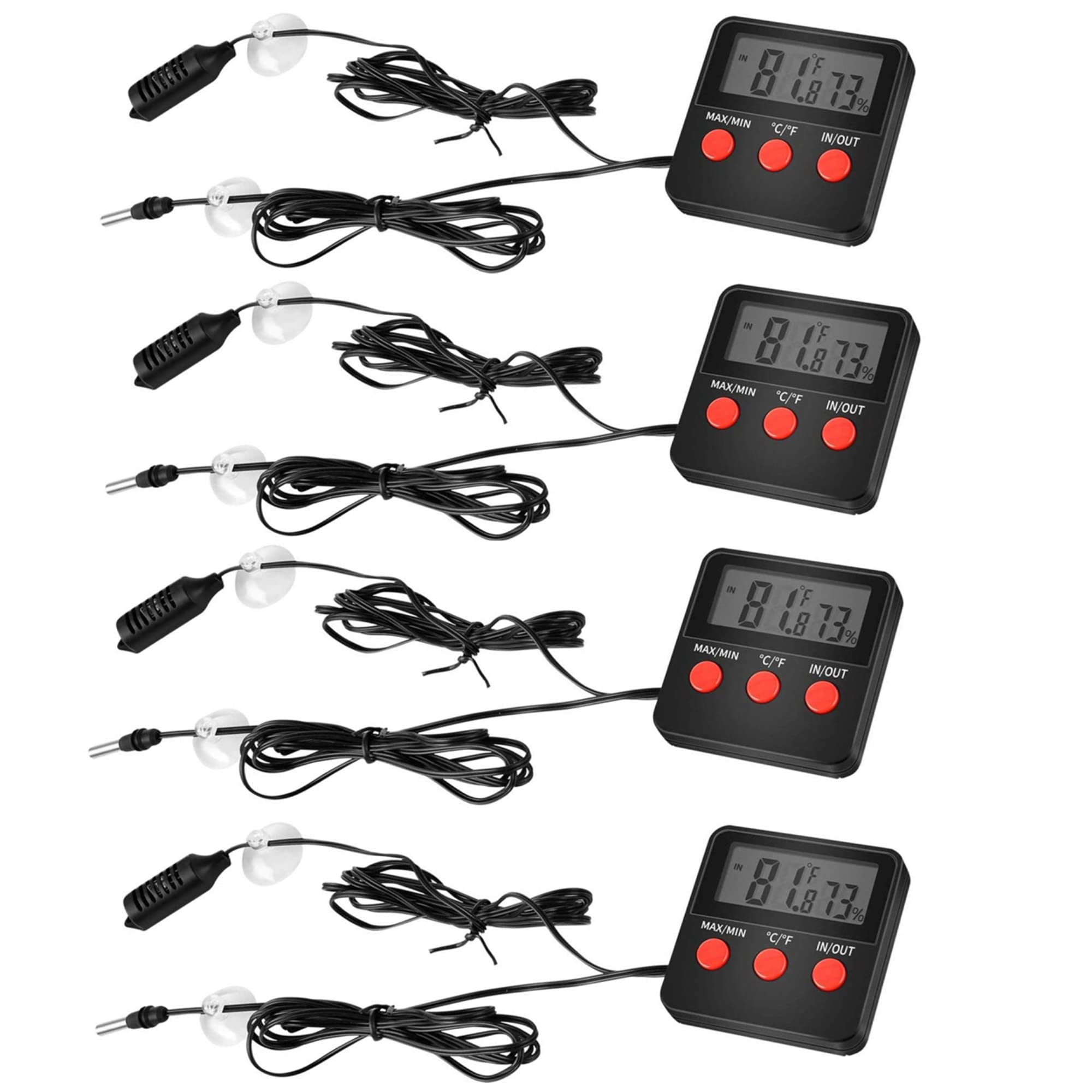  Reptile Thermometer Humidity and Temperature Sensor Gauges  Reptile Digital Thermometer Digital Reptile Tank Thermometer Hygrometer  with Hook Ideal for Reptile Tanks, Terrariums : Pet Supplies