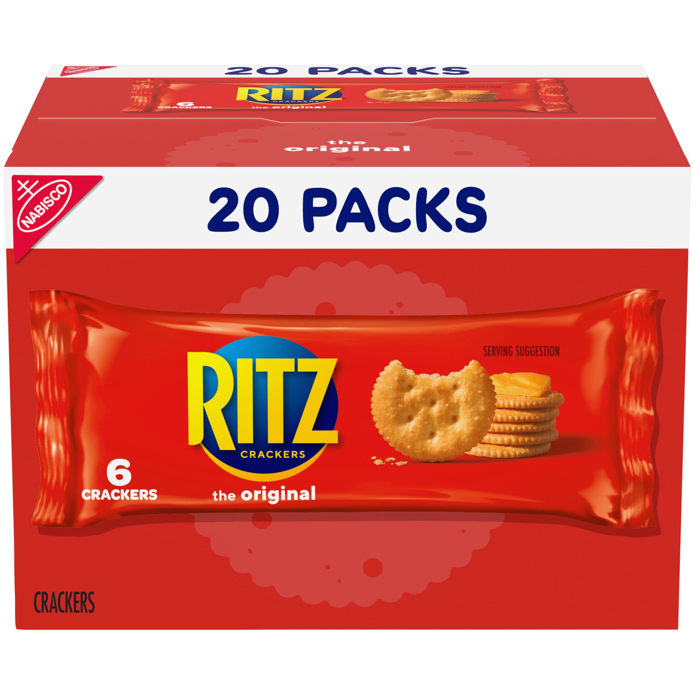 RITZ Original Crackers 20 Snack Packs - Delicious Snacking On-the-Go