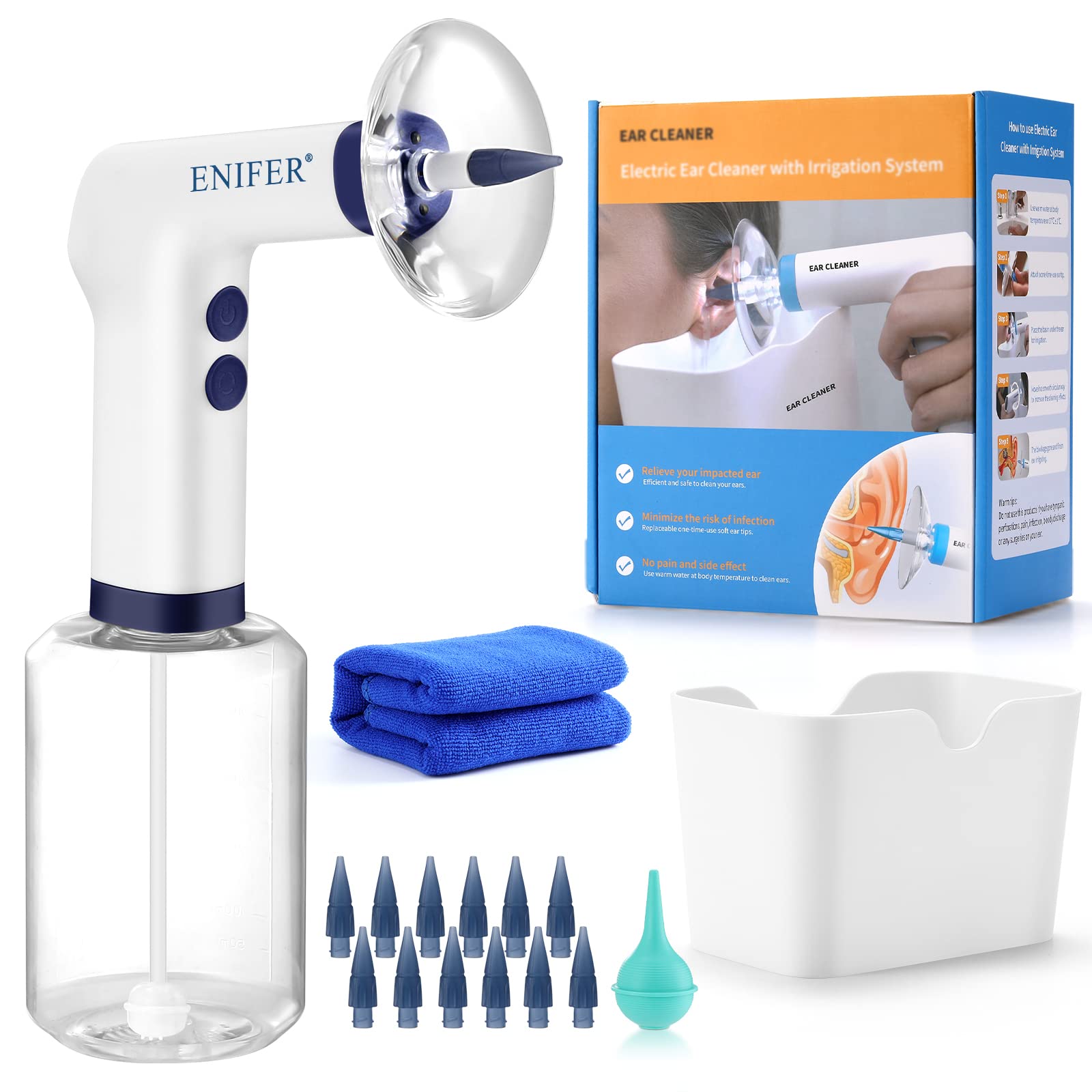 Electric Ear Cleaning Kit Ear Irrigation Flushing System, Ear Wax Water  Removal Ear Wash Cleaner Safe Ear Wax Removal Ear Washer Effective Clean  Out