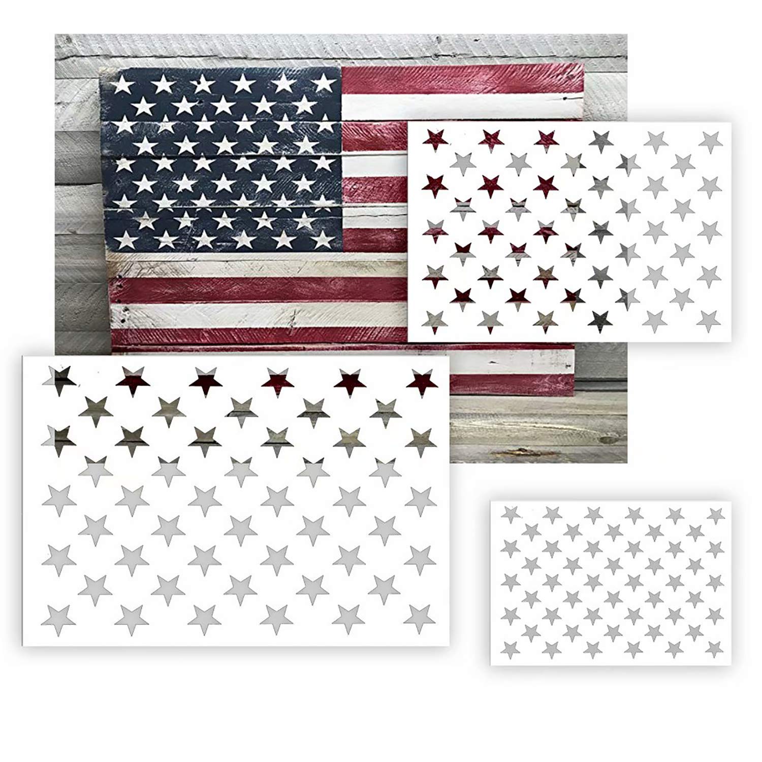 Primitive American Flag Stencil, Reusable Stencil, Paint Your Own