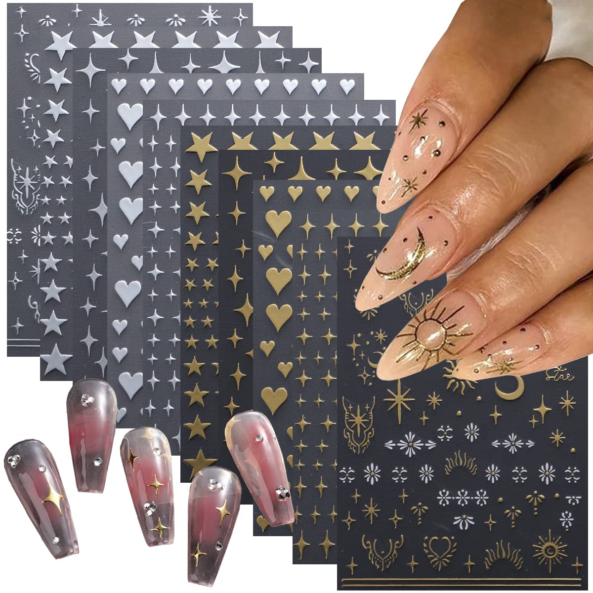 Silver nail art best sale stickers