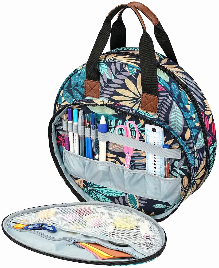 CURMIO Embroidery Bag, Portable Embroidery Project Storage for Embroidery  Hoops, Floss, and Cross Stitch Supplies, BAG ONLY, Purple (Patented Design)