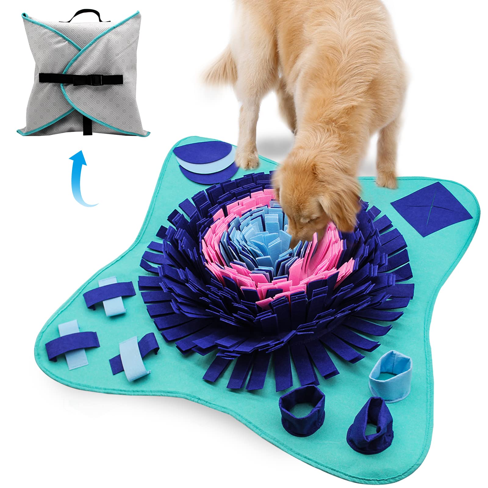 Snuffle Mat for Dogs , Digging Treat Food Sniffing Mat for Dogs Puppy  Stress Relief , Non-Slip Dog Slow Feeding Dog Foraging Mat for
