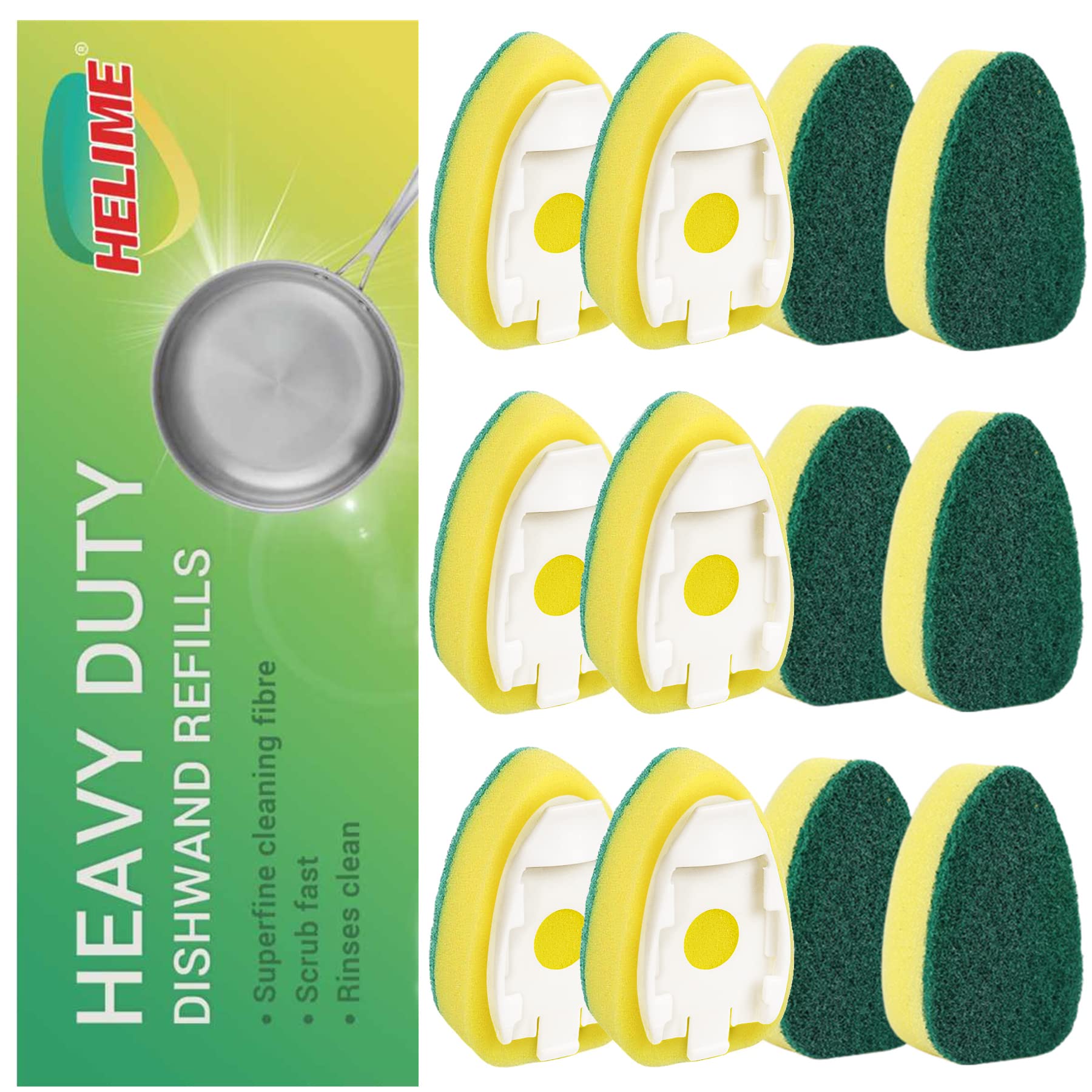 Dish Wand Refills Sponge Heads Brush Replacement Sponge Refill Sponge Pads  for Kitchen Cleaning Sponges 