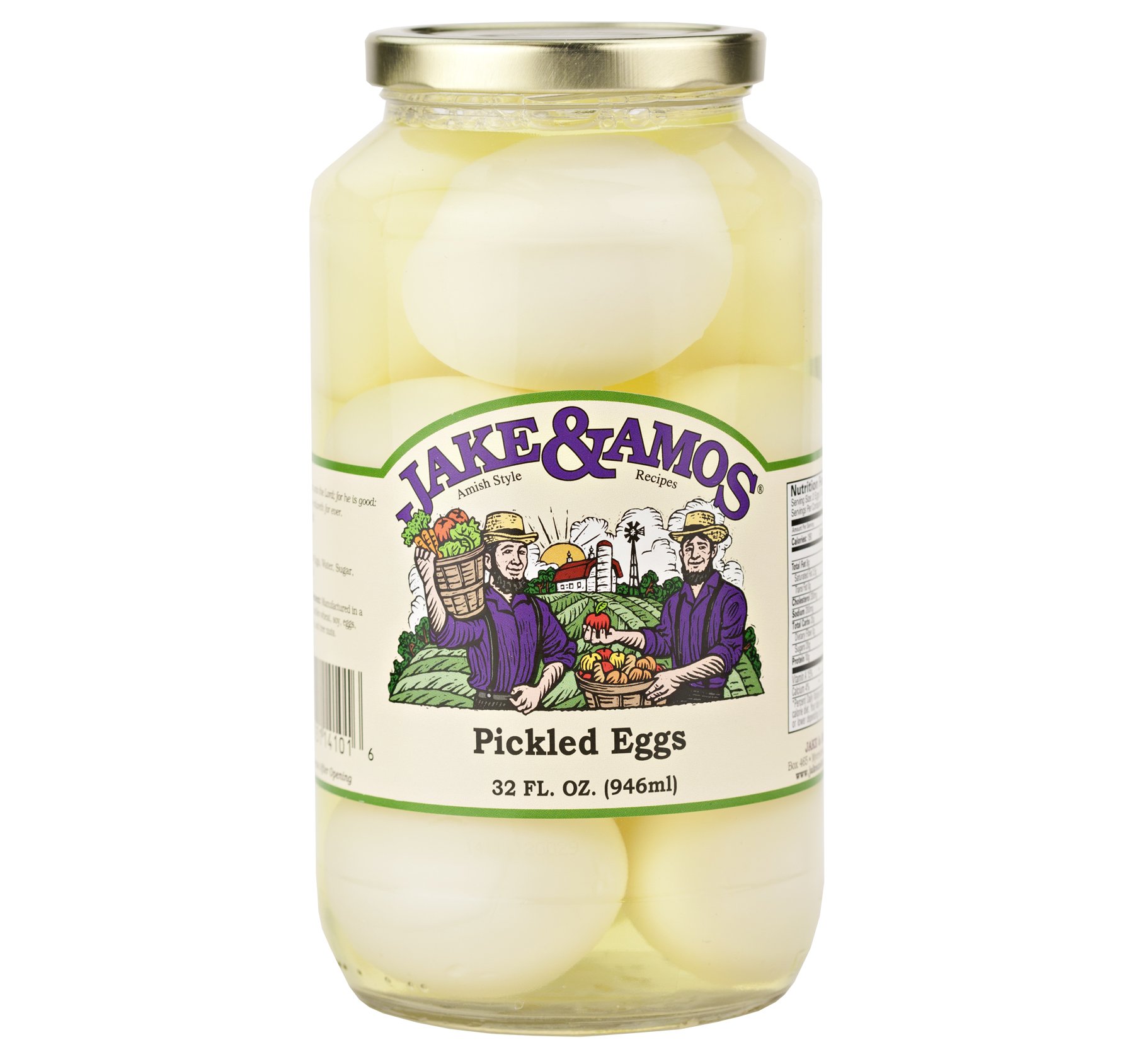 Jake & Amos Pickled Eggs 32 Oz. (2 Jars)