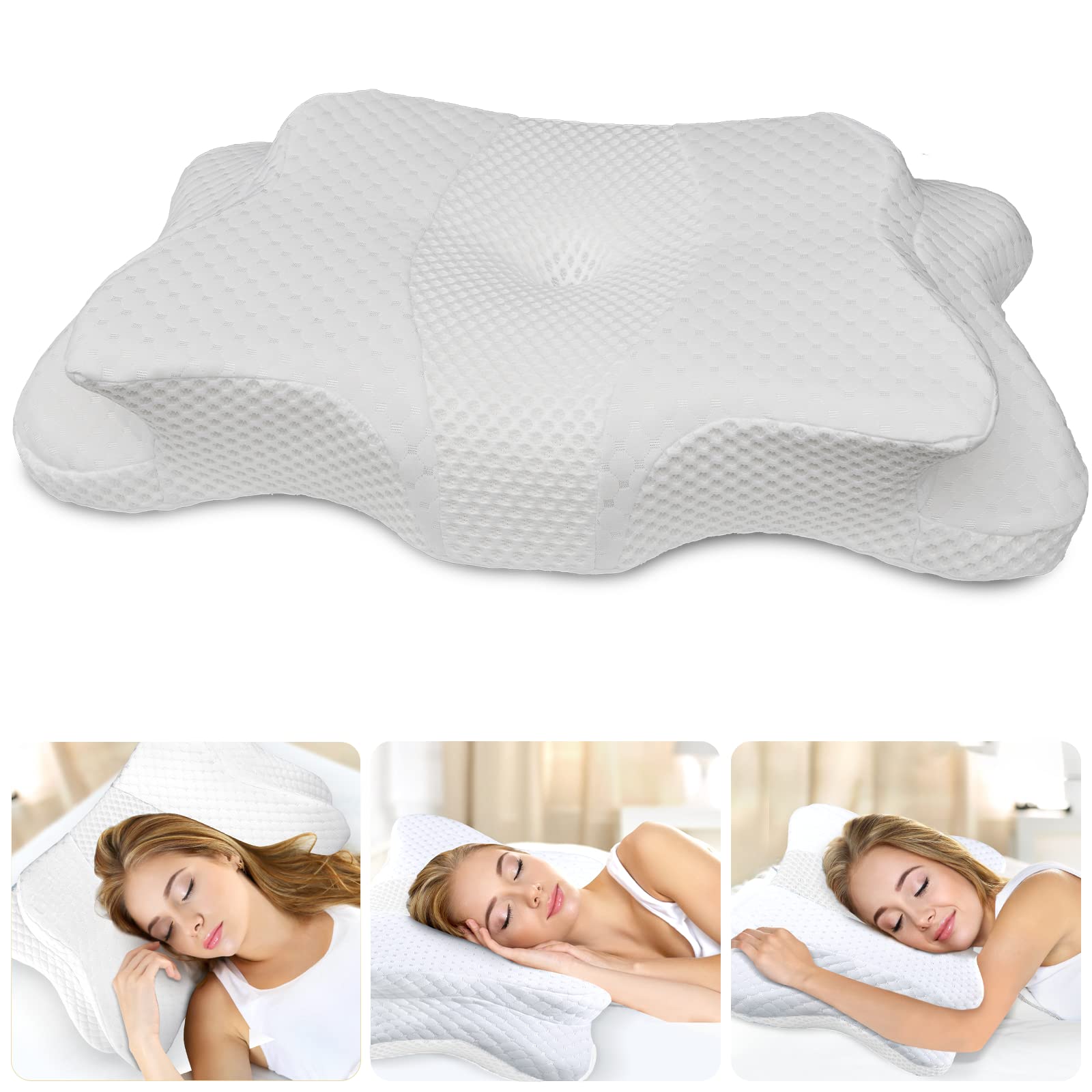 Adjustable Cervical Pillow for Neck Pain Relief, Hollow Contour