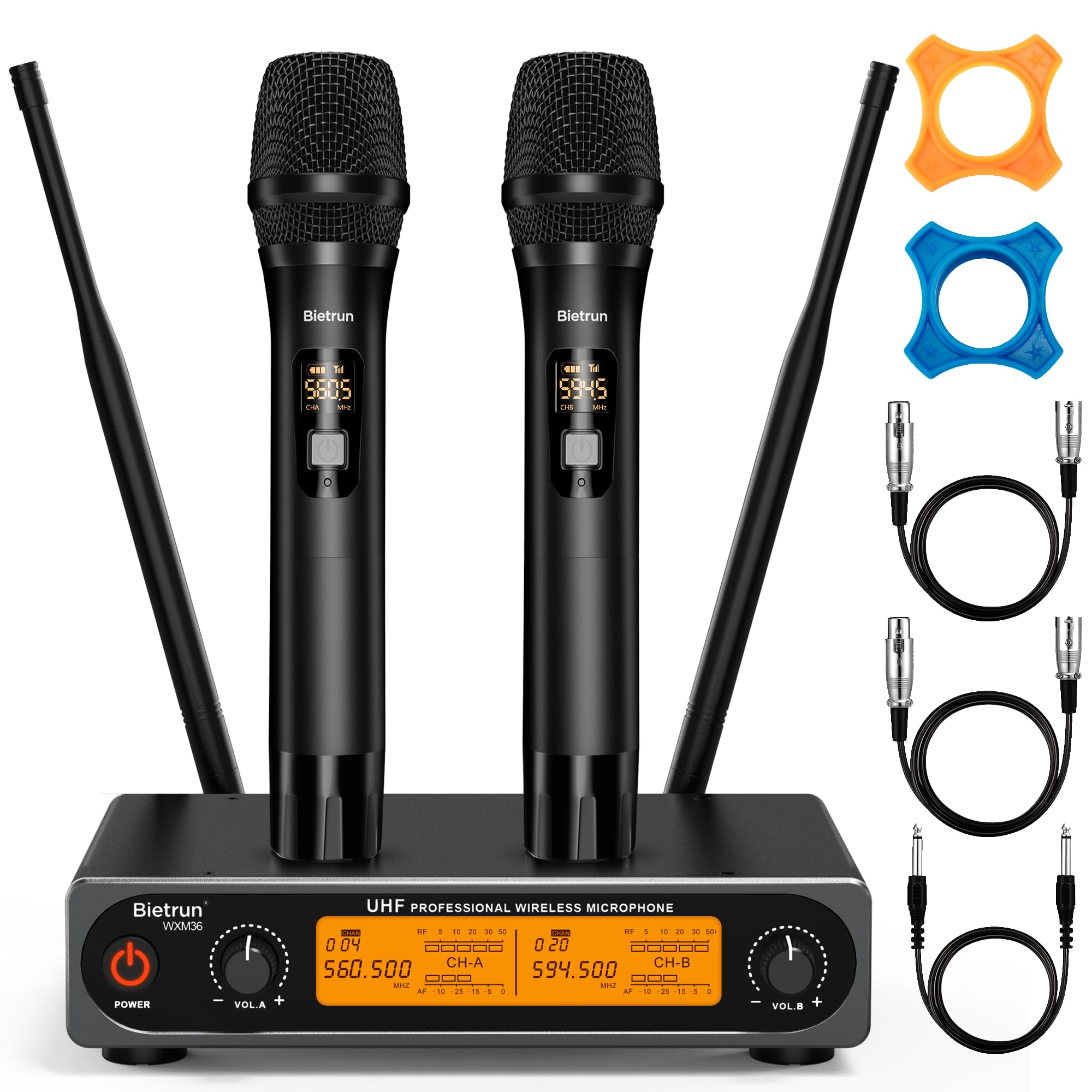 Bietrun Wireless XLR Microphone System 165 ft Range Professional