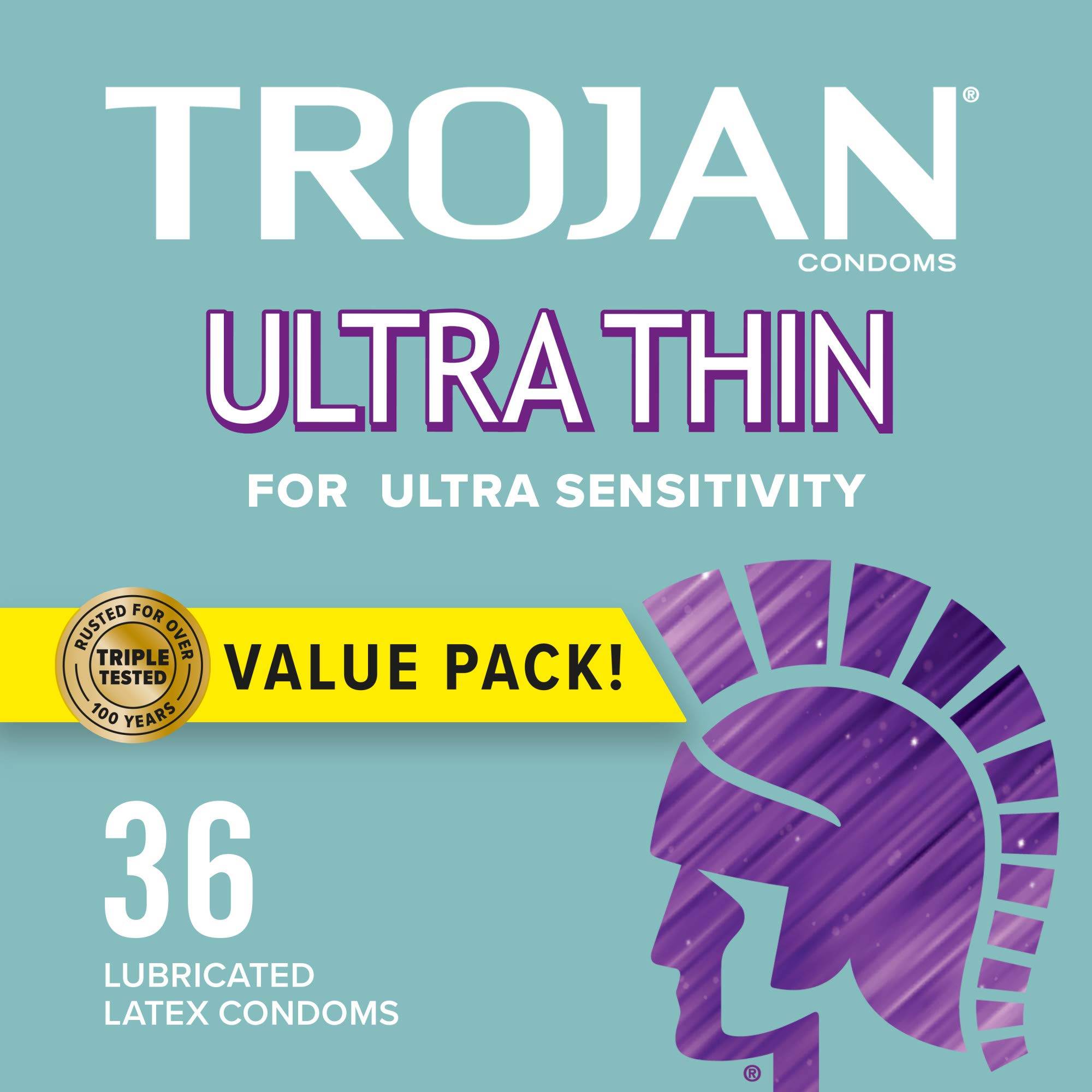 Trojan Ultra Thin Condoms For Ultra Sensitivity 36 Count 1 Pack 36 Count  (Pack of 1) Ultra Sensitivity