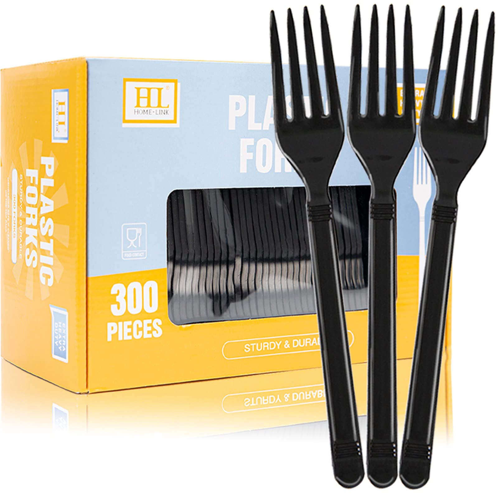 Plastic Forks - Black Plastic Disposable Fork