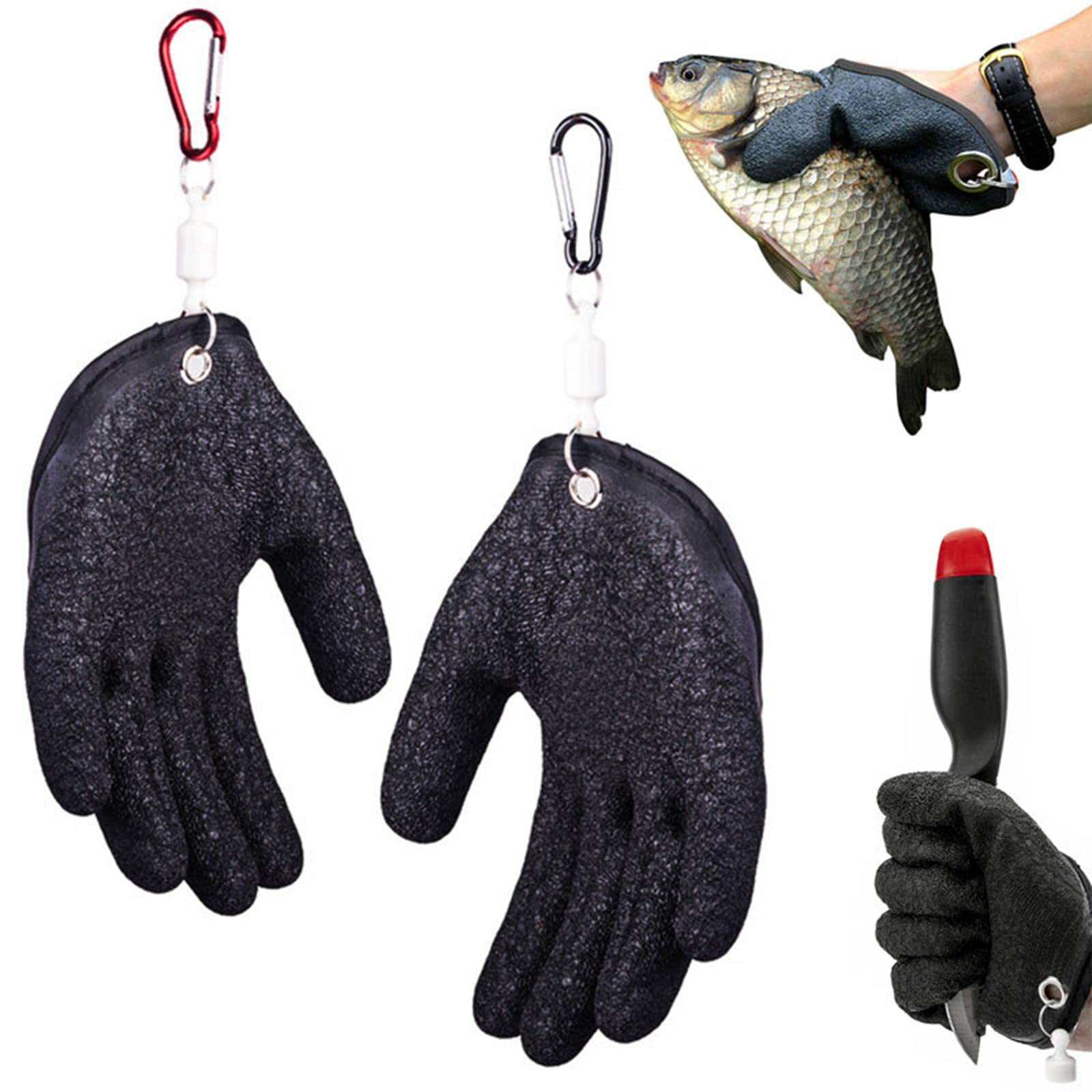 Thickened Fishing Gloves Waterproof Puncture-Resistant Fish Catching Gloves  with Magnet Hook - Right Hand Wholesale