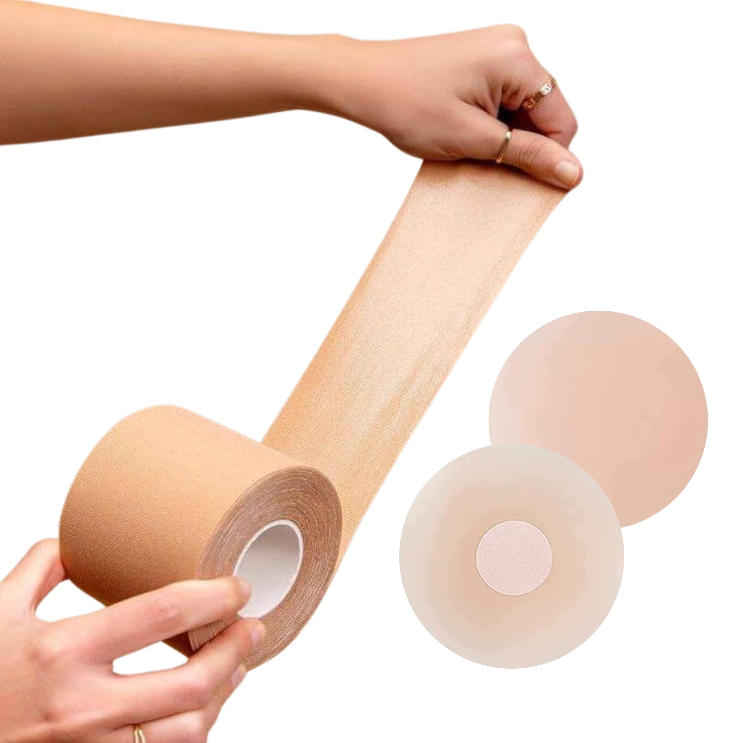 Boob Tape For Breast Lift, Achieve Chest Brace Lift & Contour Of Breasts, Sticky Body Tape For Push Up & Shape In All Clothing Fabric Dress Types