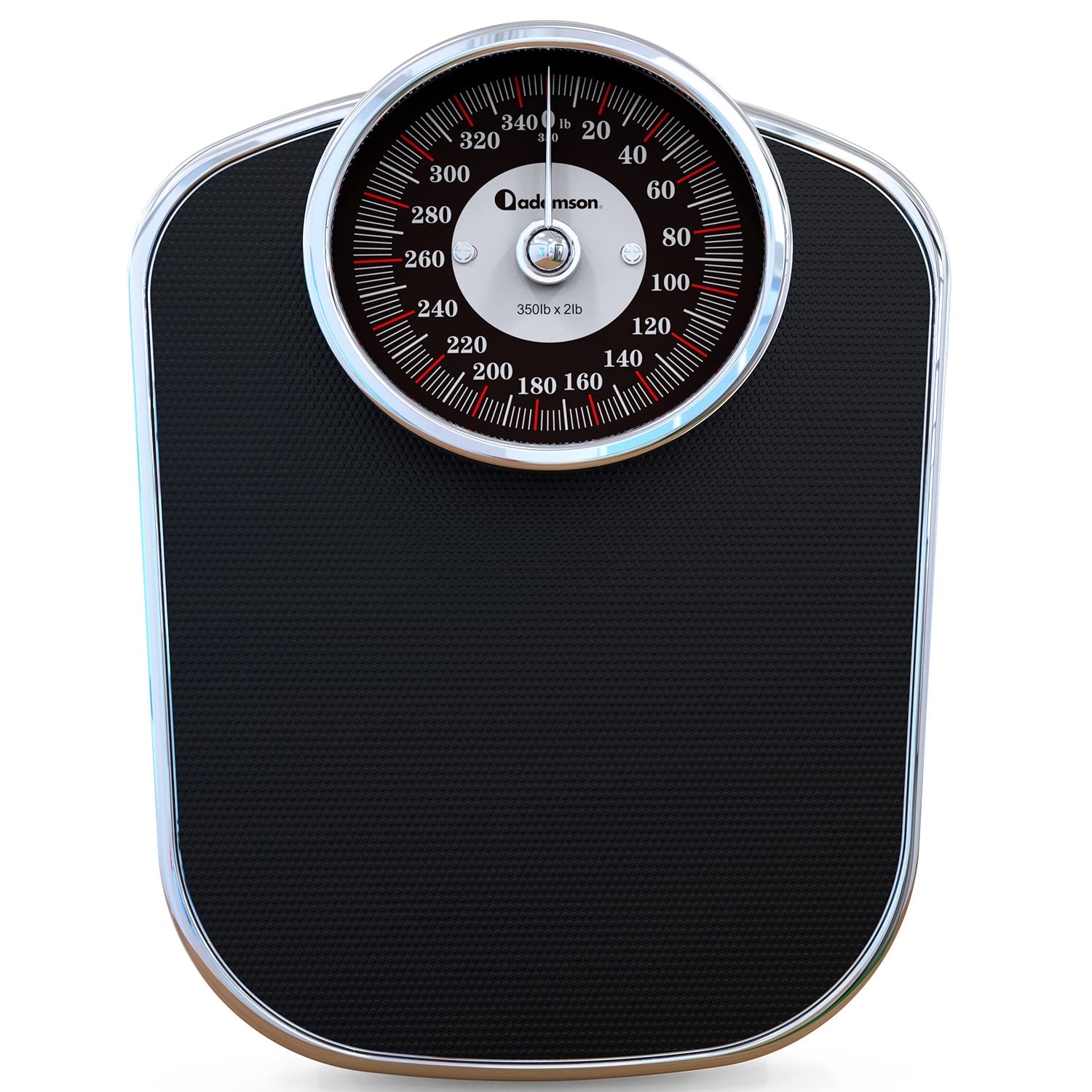 Adamson A25 Scales for Body Weight - Up to 400 lb, Anti-Skid Rubber Surface, Extra Large Numbers - High Precision Bathroom Scale